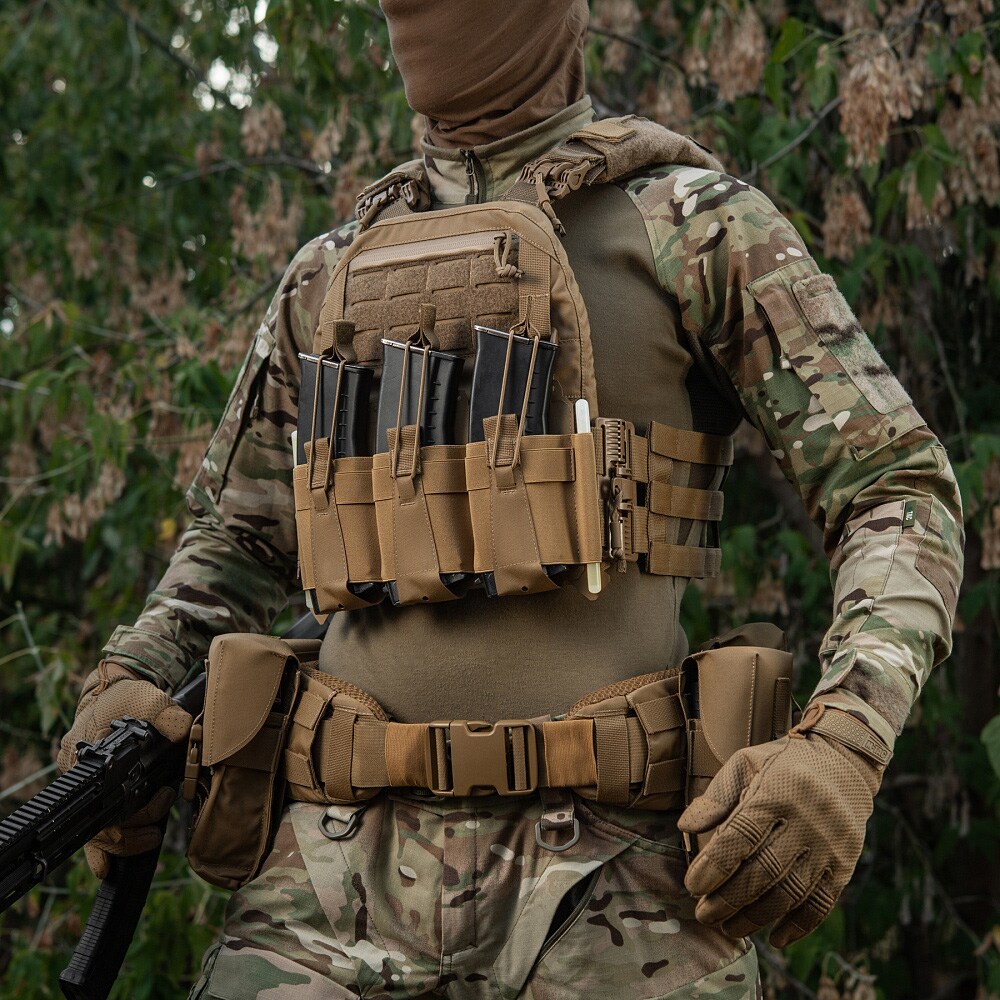 M-Tac Cuirass QRS Vest Front Panel with 3 magazine pouches - Coyote