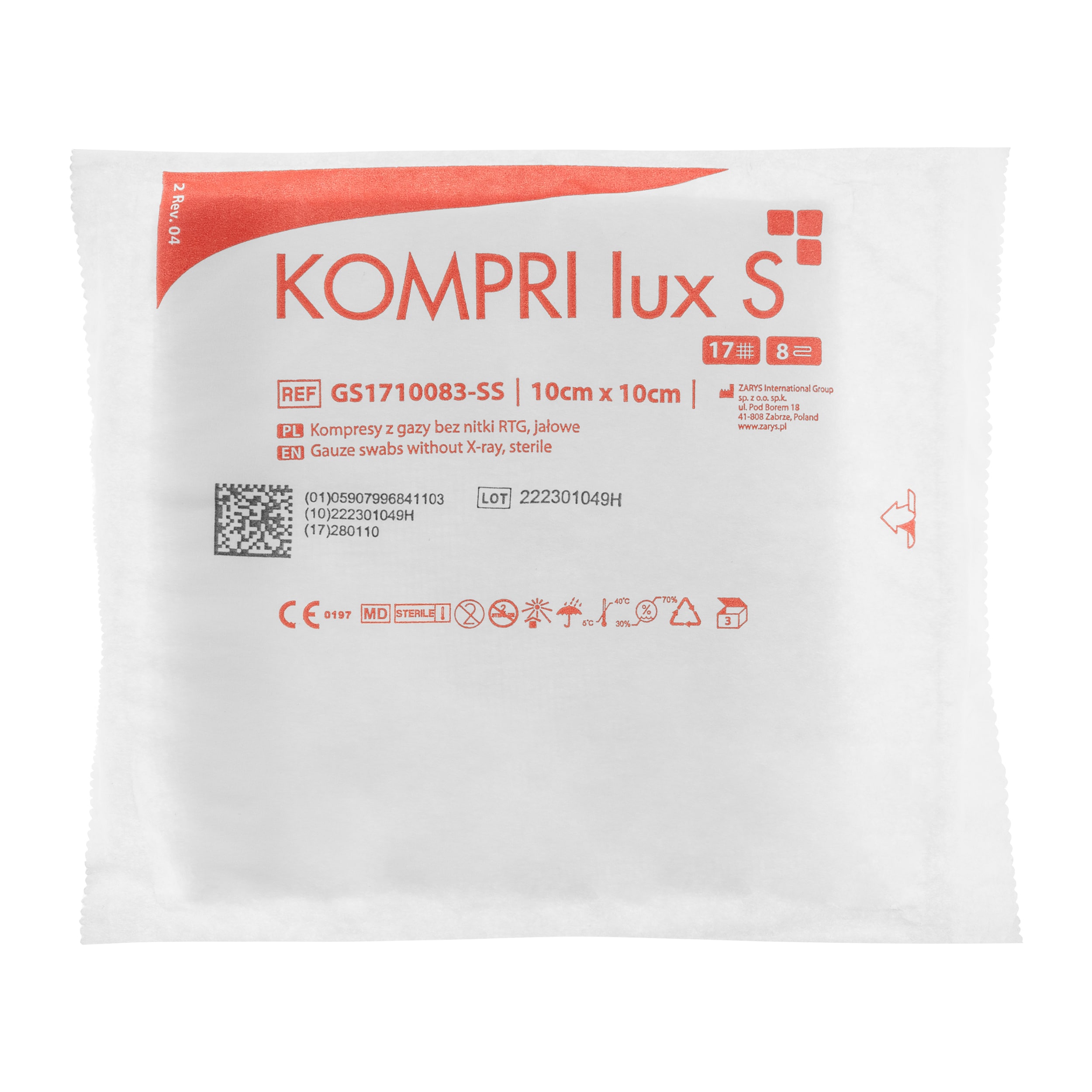 Zarys Kompri Lux S 10x10 cm Gauze Swabs