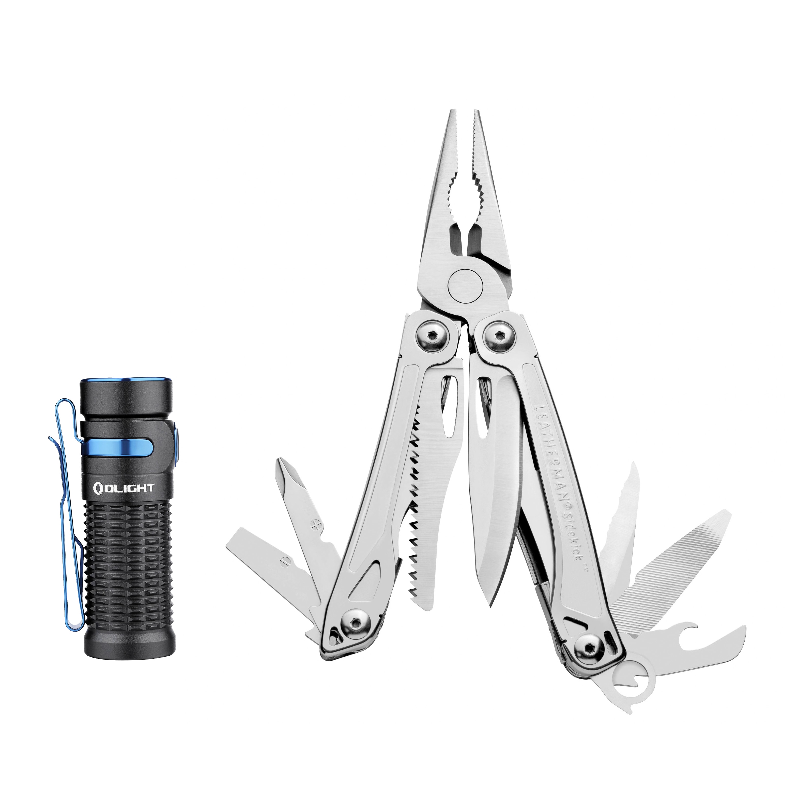 Leatherman Sidekick Multitool + Olight Baton 3 Torch - set