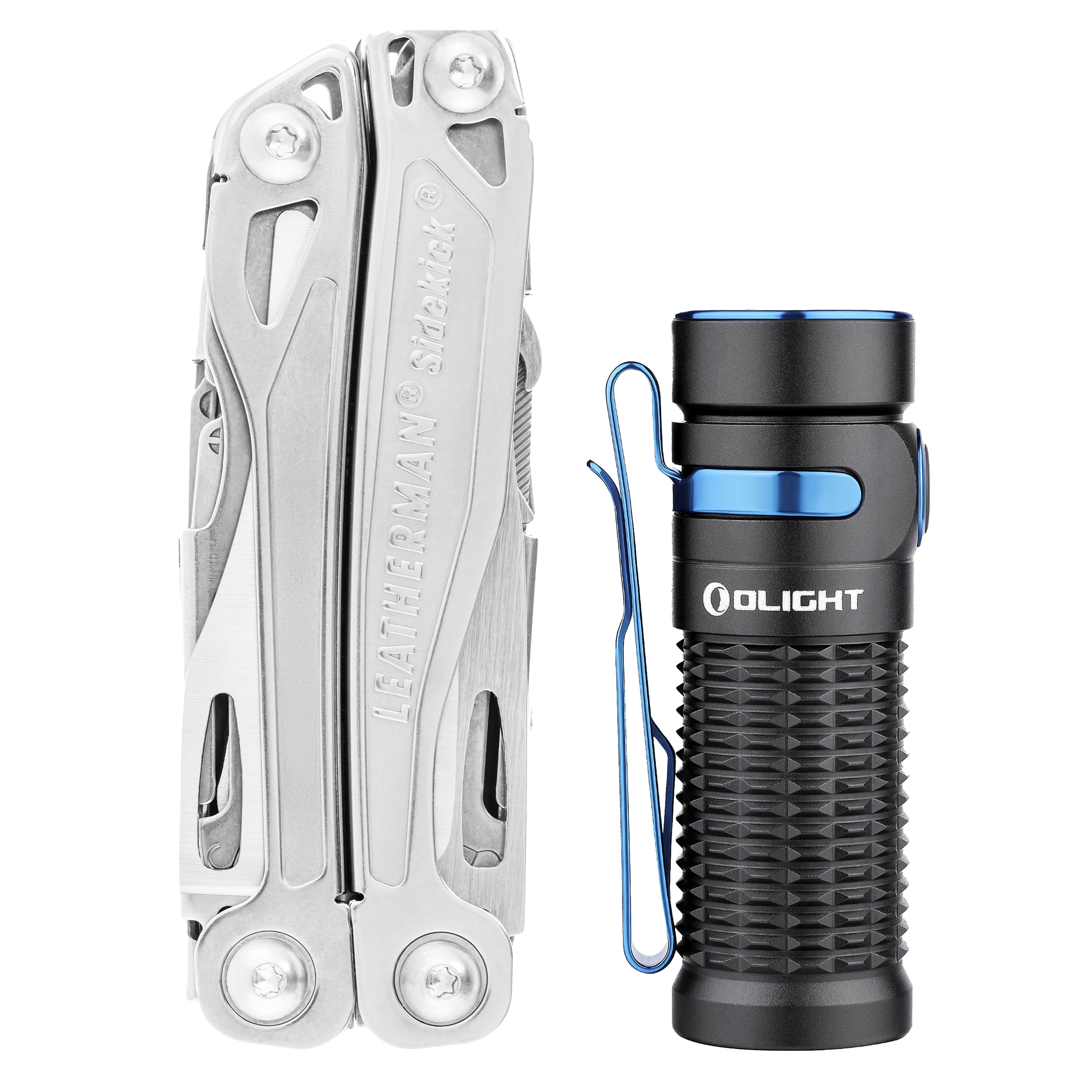 Leatherman Sidekick Multitool + Olight Baton 3 Flashlight - set