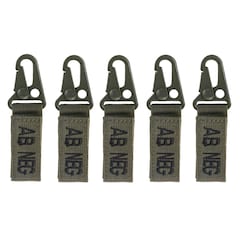 Mil-Tec Keychain Blood Type AB NEG Olive - 5 pcs.