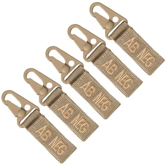 Mil-Tec keychains Blood group AB NEG 5 pieces - Coyote