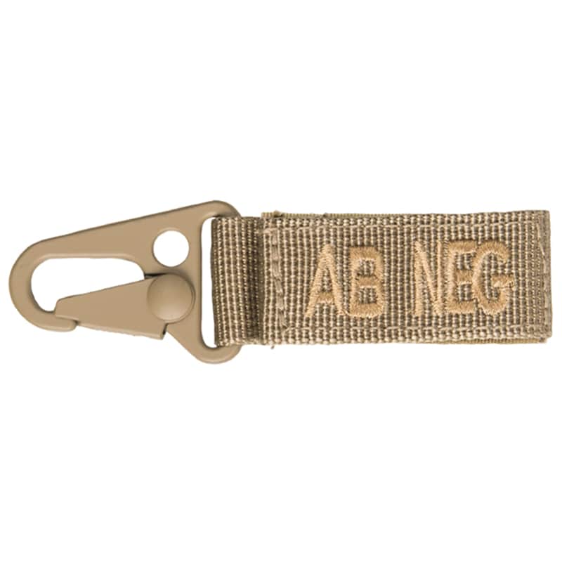 Mil-Tec keychains Blood group AB NEG 5 pieces - Coyote