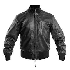 Mil-Tec BW German Leather Flight Jacket - Black