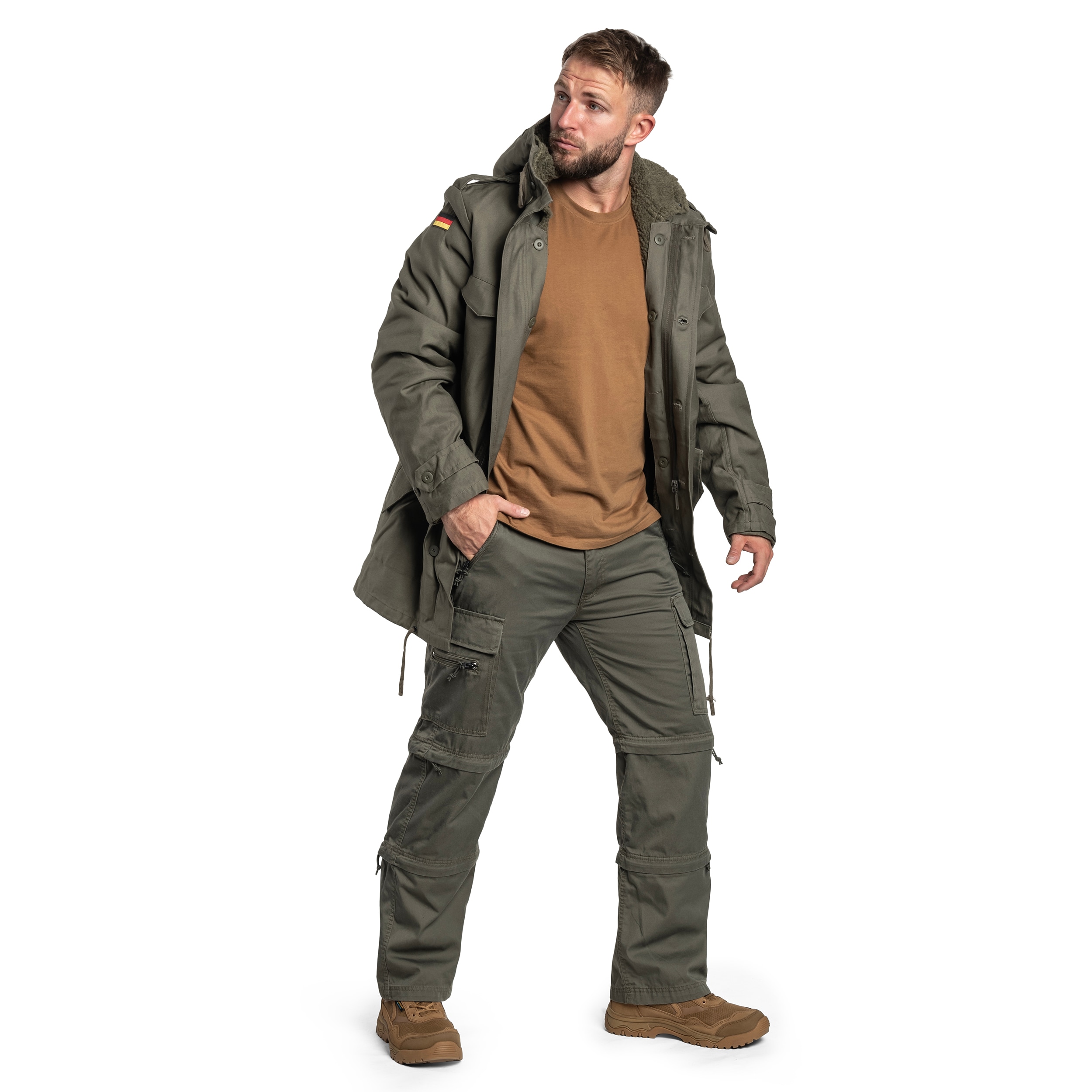 Brandit BW Parka Flag jacket - Olive