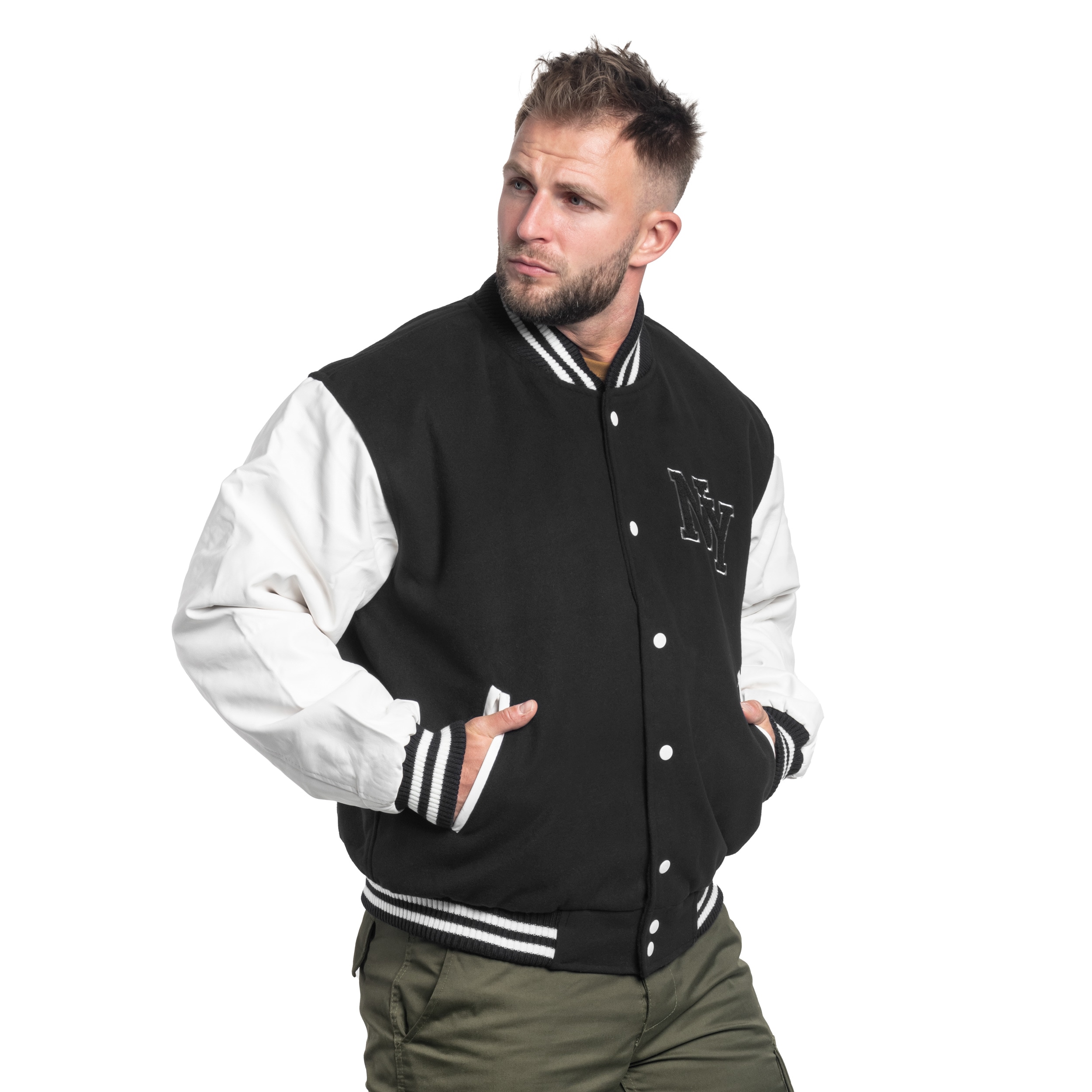 Mil-Tec NY Baseball Jacket - Black/White