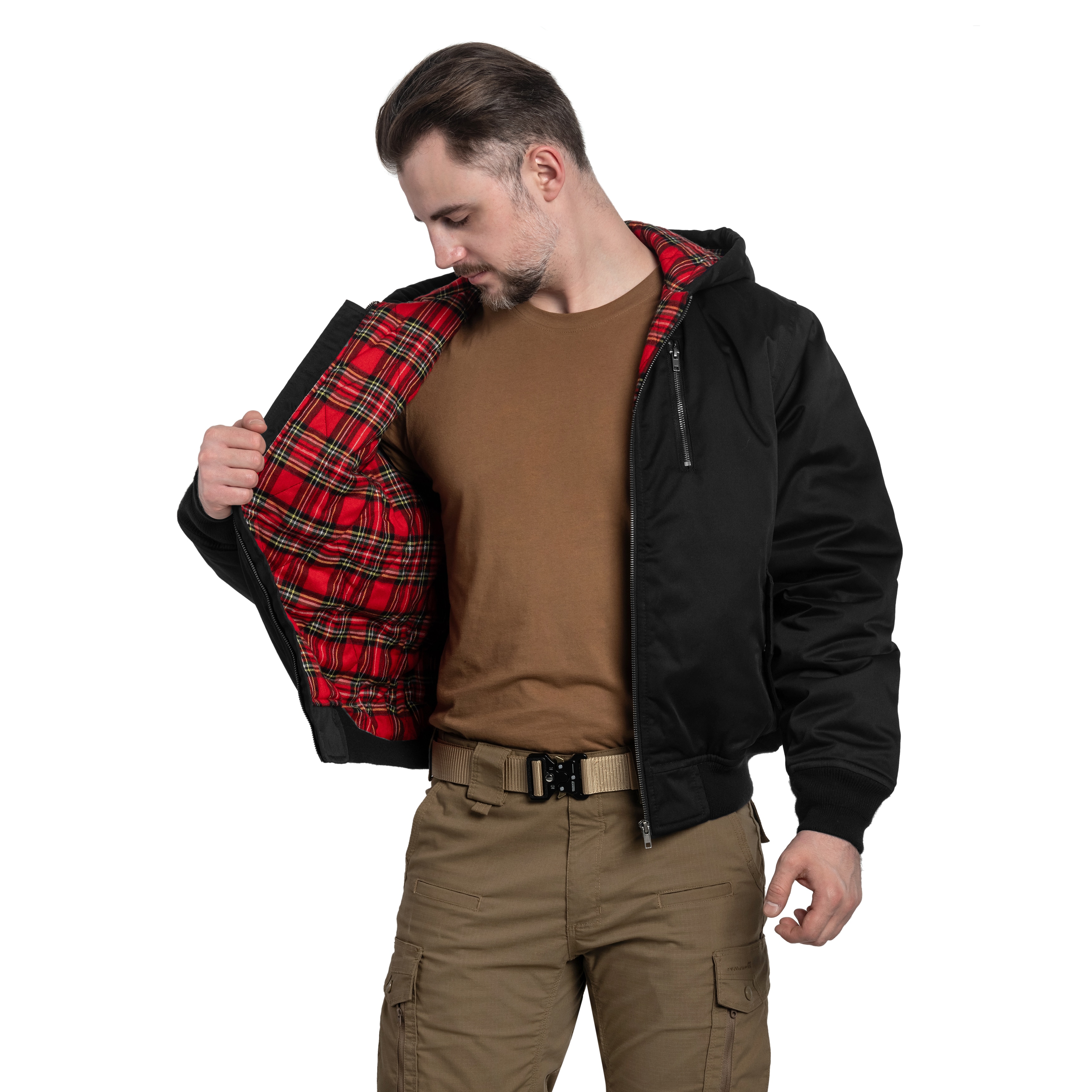 Brandit Lord Canterbury Hooded Winter Jacket - Black