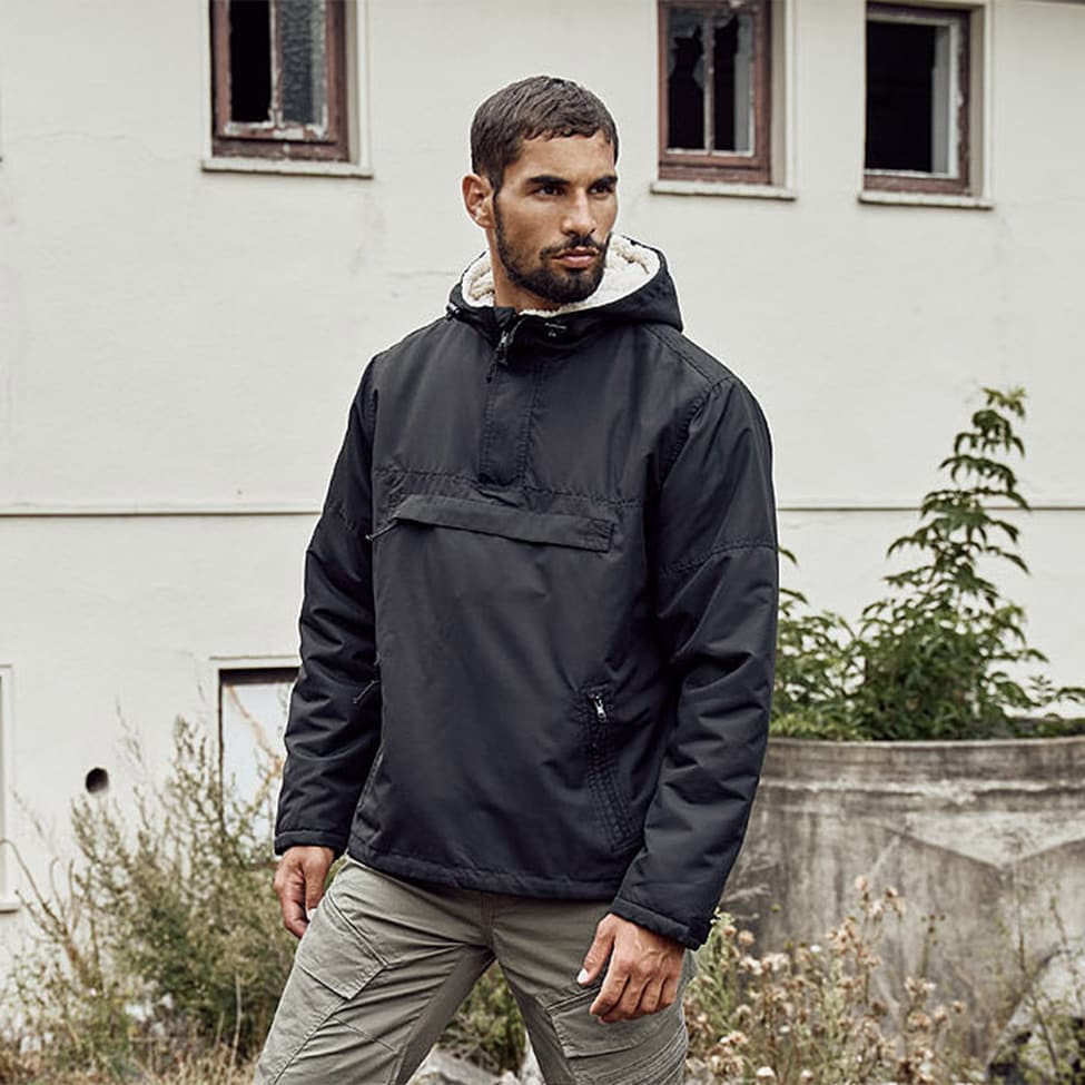 Brandit Sherpa Windbreaker Jacket - Black