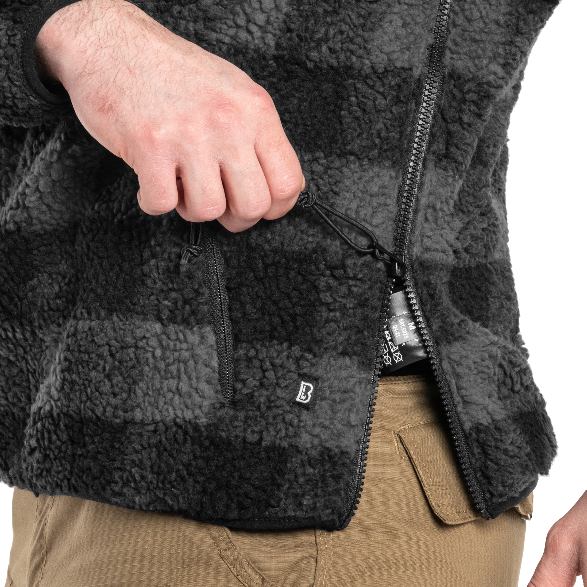 Brandit Teddyfleece Worker Pullover - Black/Grey