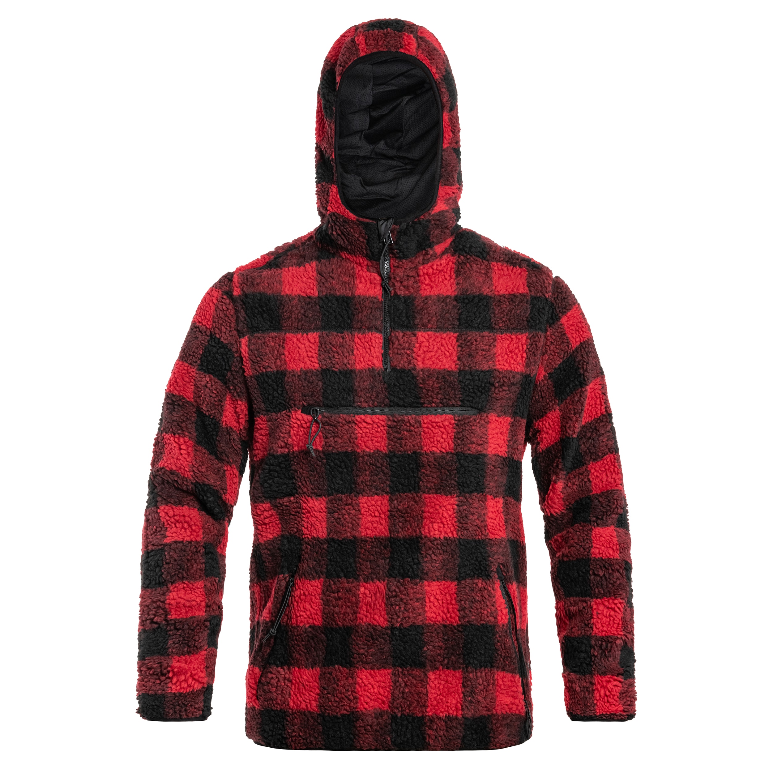 Brandit Teddyfleece Worker Pullover - Red/Black