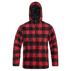 Brandit Teddyfleece Worker Pullover - Red/Black