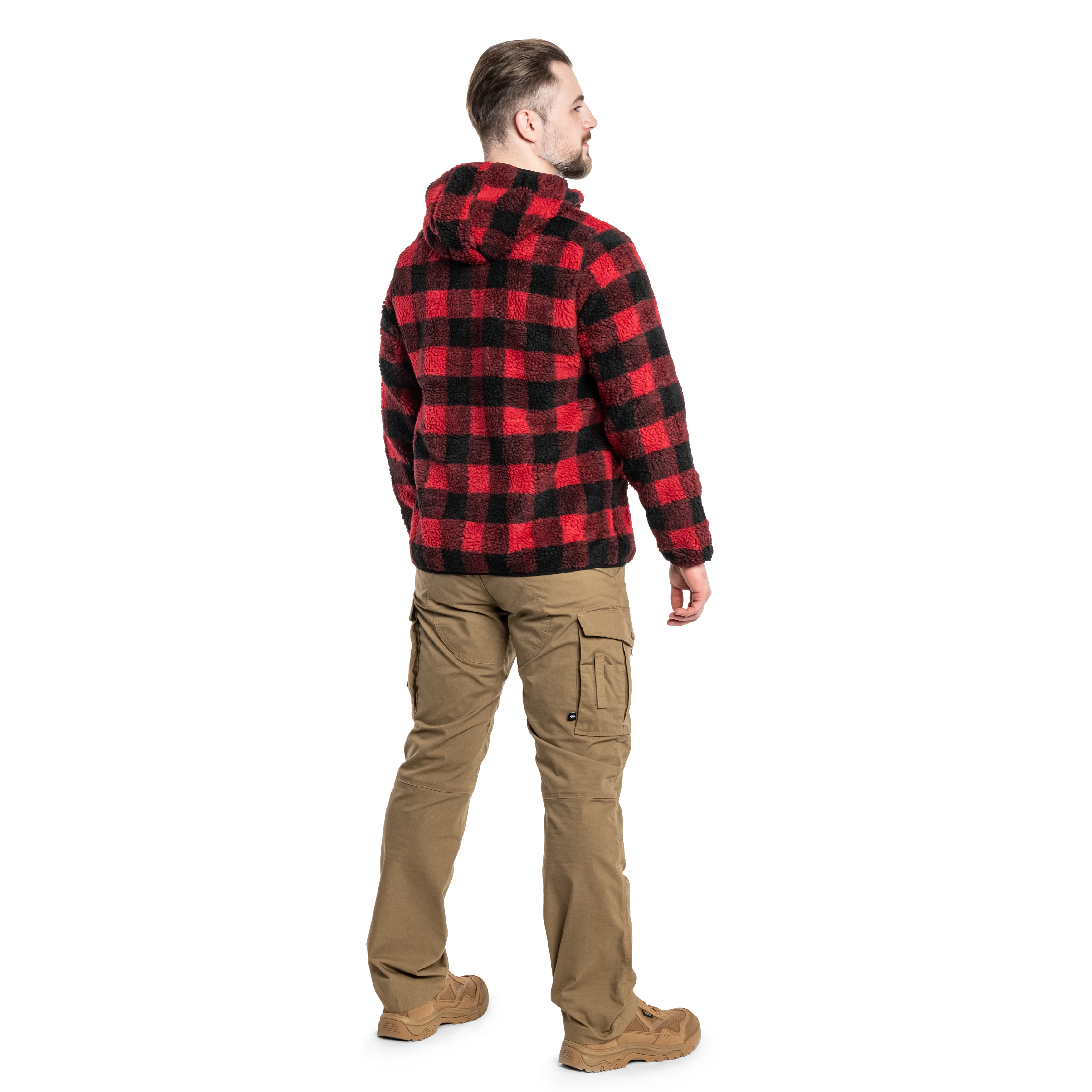 Brandit Teddyfleece Worker Pullover - Red/Black