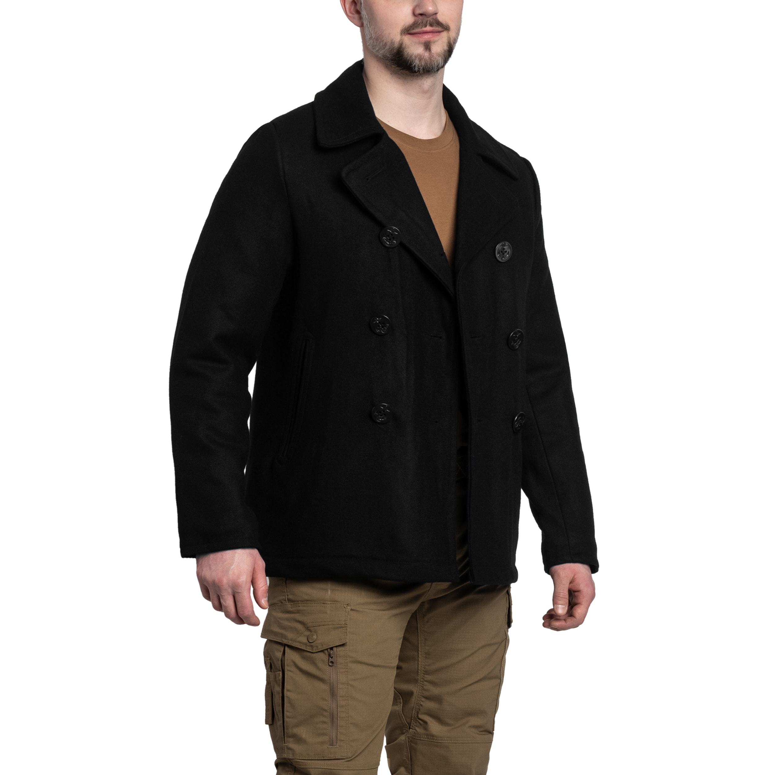 Brandit Pea Coat - Black - Buy Online - MILITARY Shop