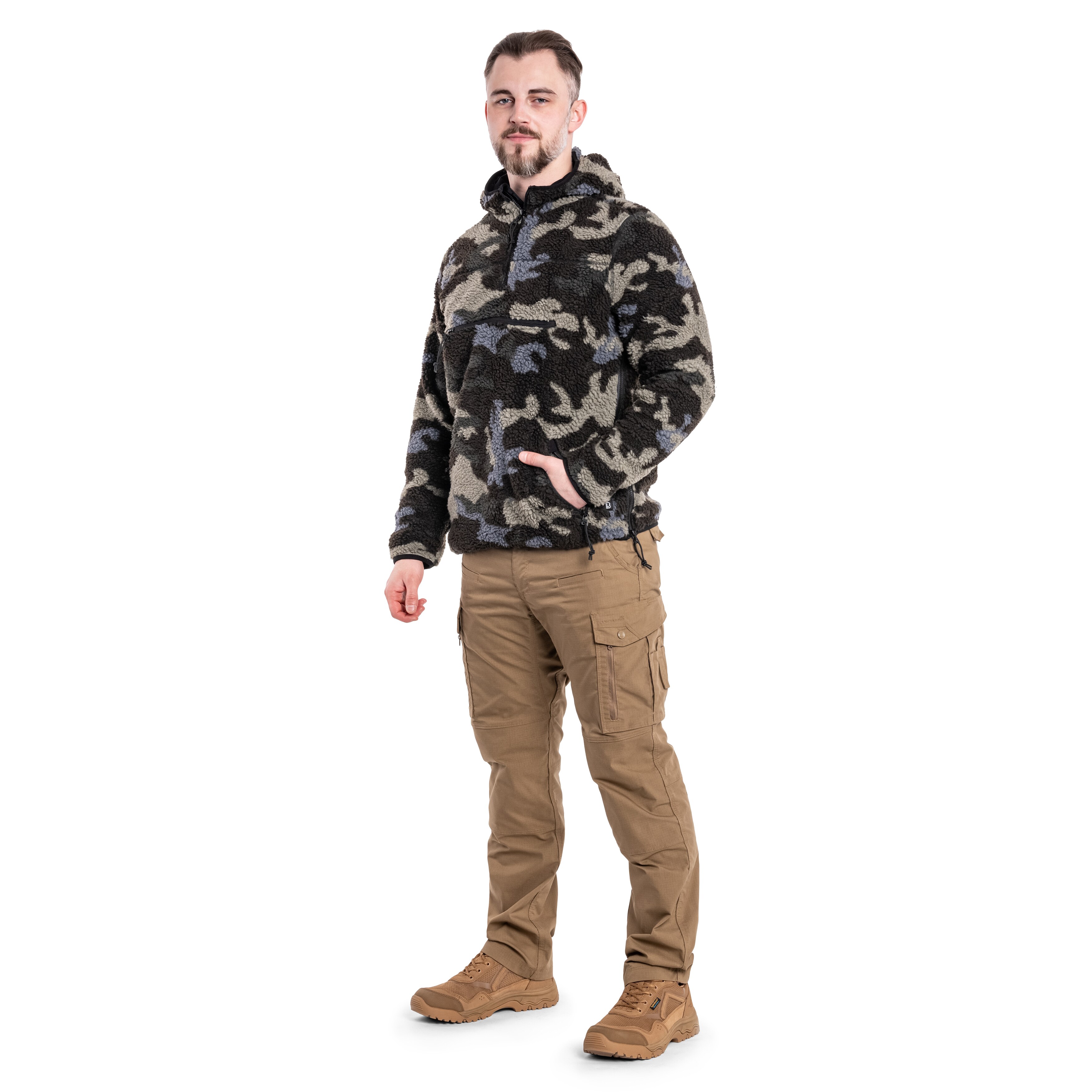 Brandit Teddyfleece Worker Pullover - Dark Camo