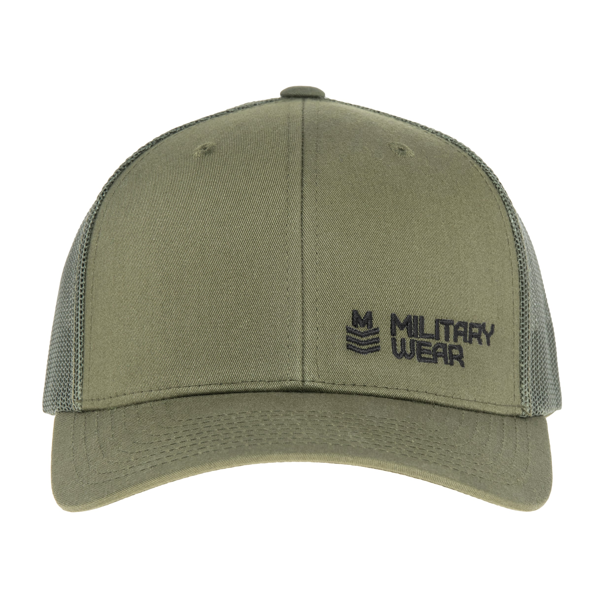 Military Wear Haft Retro Trucker Cap - Olive