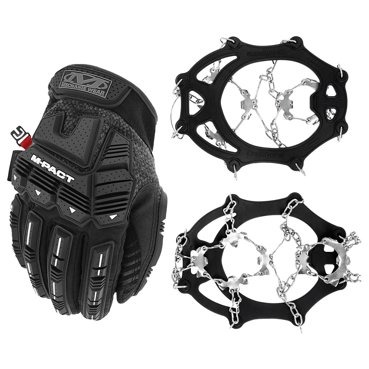 Mechanix Wear ColdWork M-Pact gloves + shoe grips - set