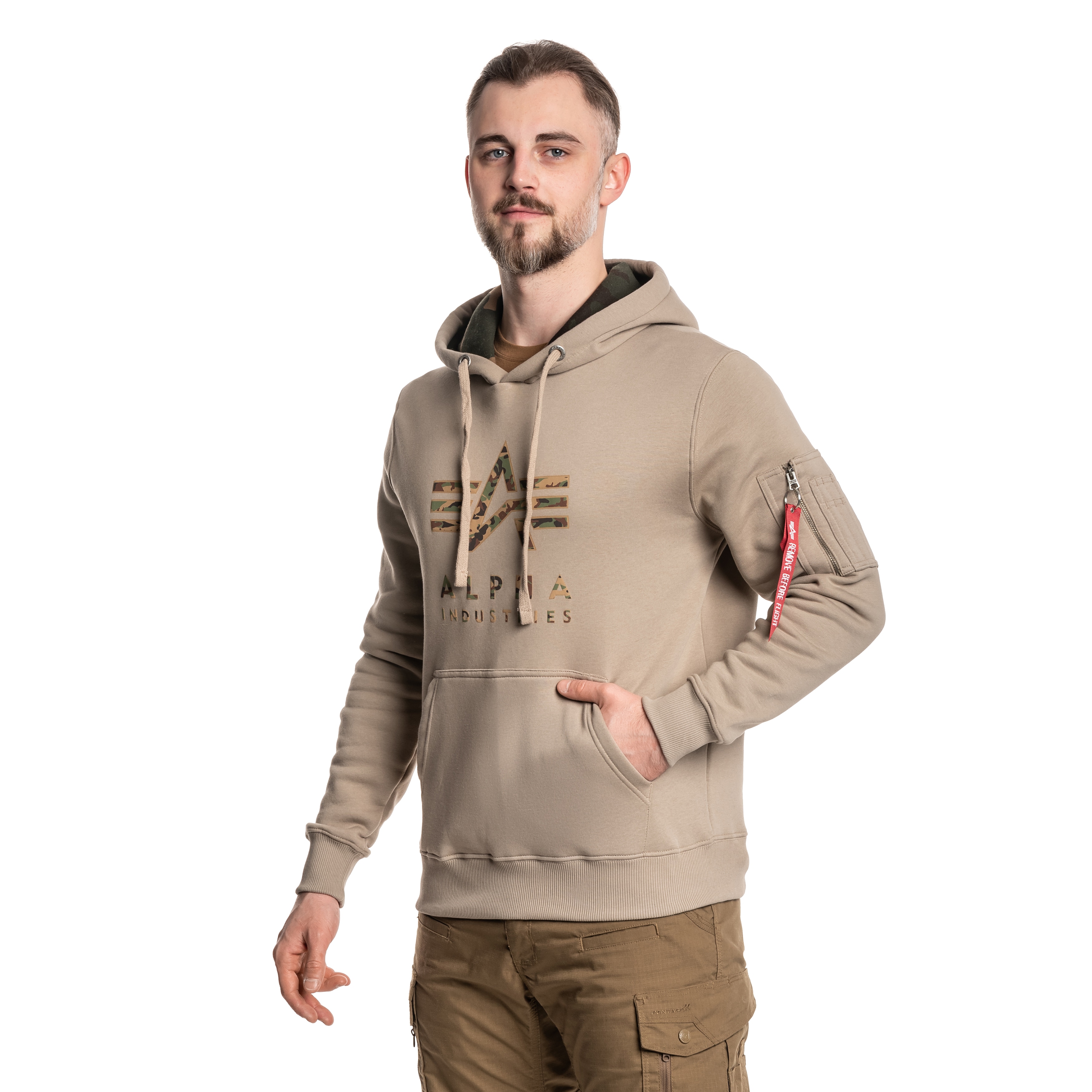 Alpha Industries Camo TPU Hoody Sweatshirt Vintage Sand