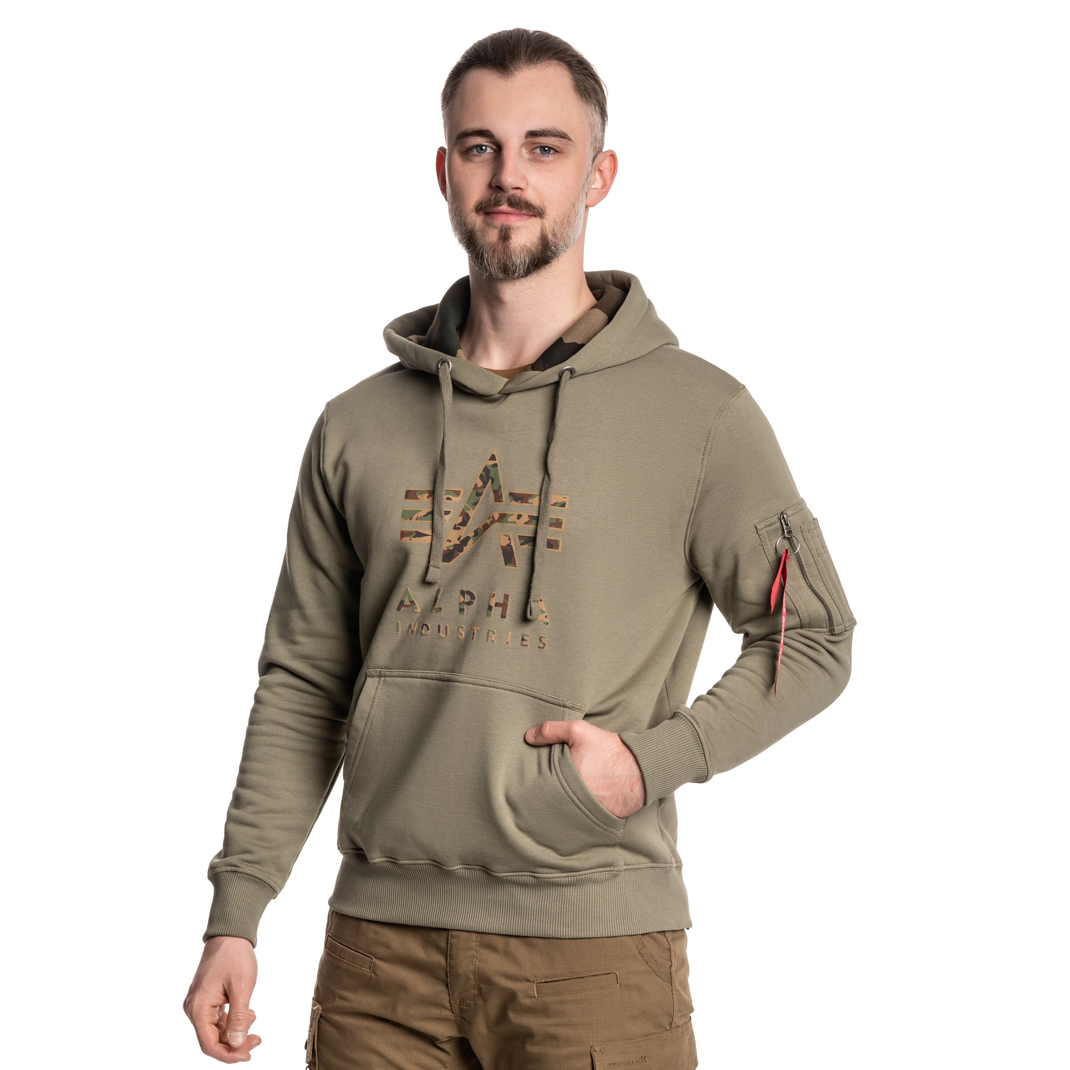 Alpha Industries Camo TPU Hoody Sweatshirt - Olive