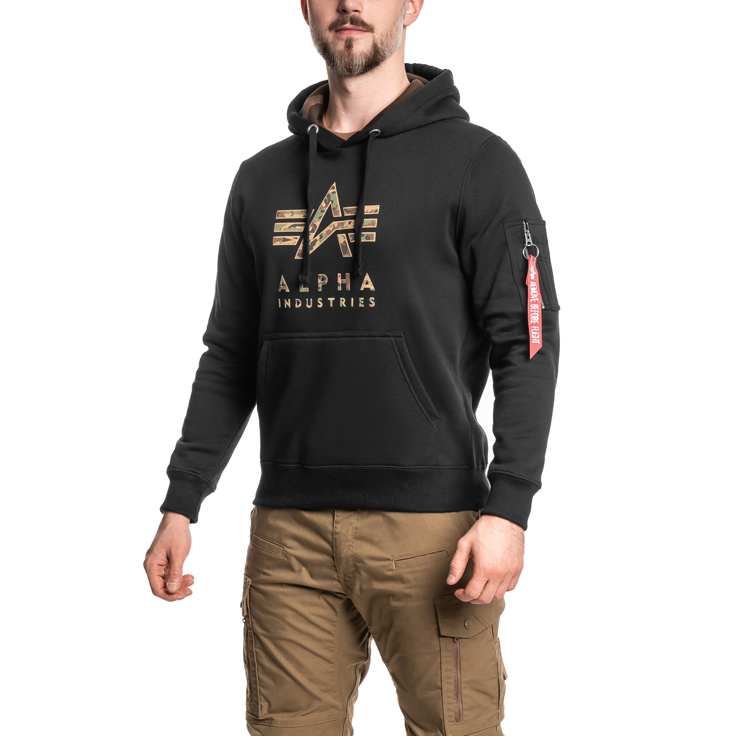 Alpha Industries Camo TPU Hoody Sweatshirt - Black