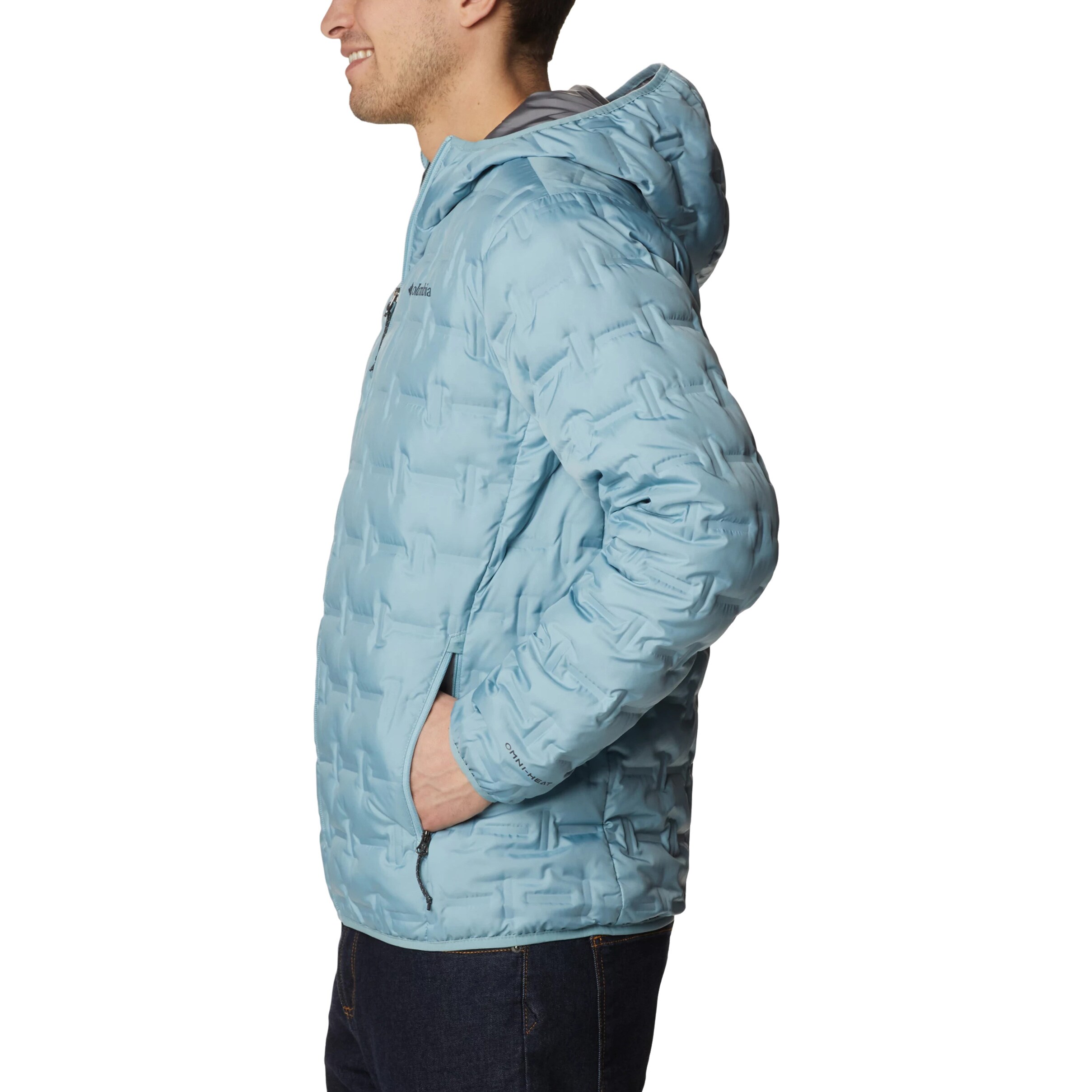 Columbia Delta Ridge Down Hooded Jacket - Stone Blue