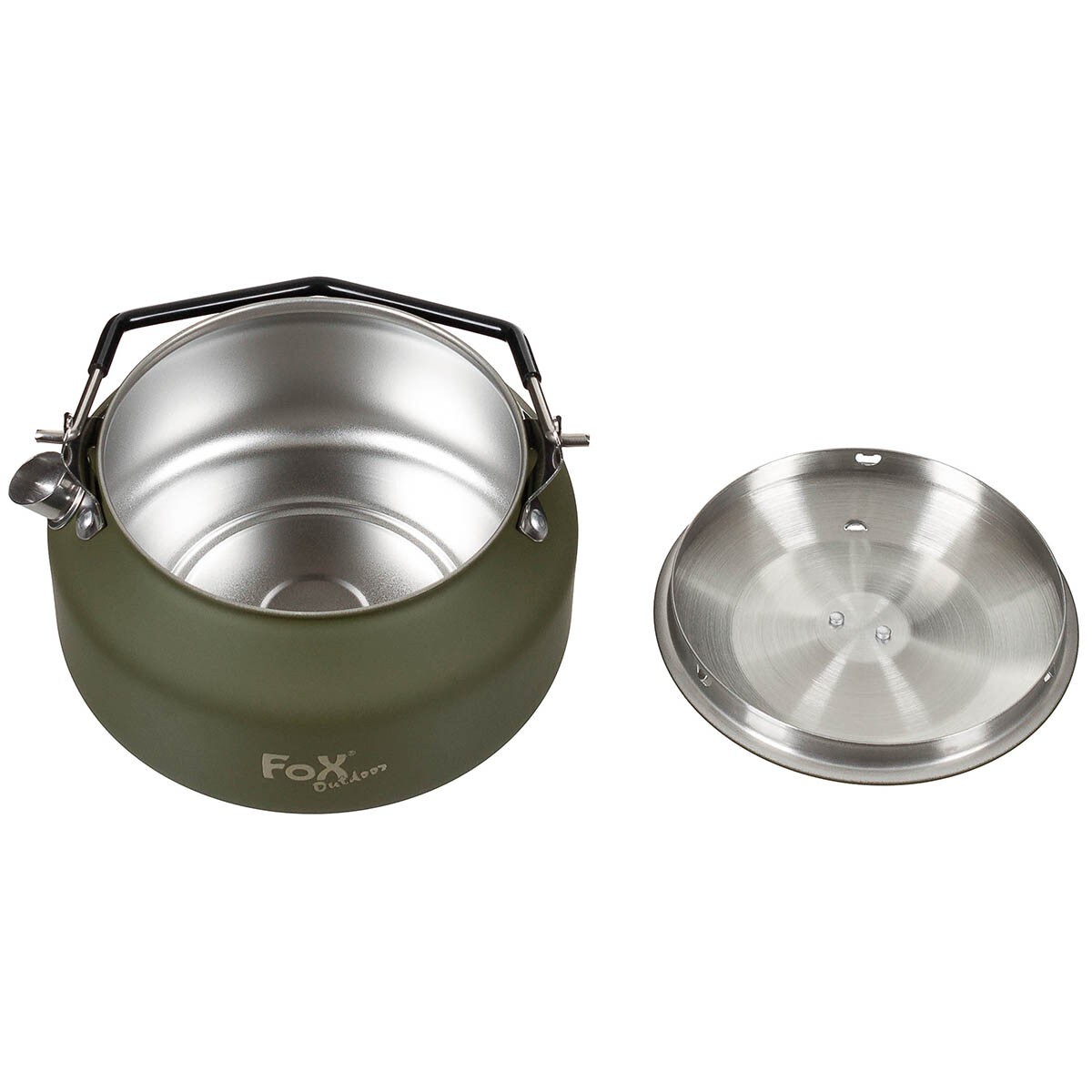 MFH Fox Outdoor Stainless Steel Travel Kettle 1 l - Olive