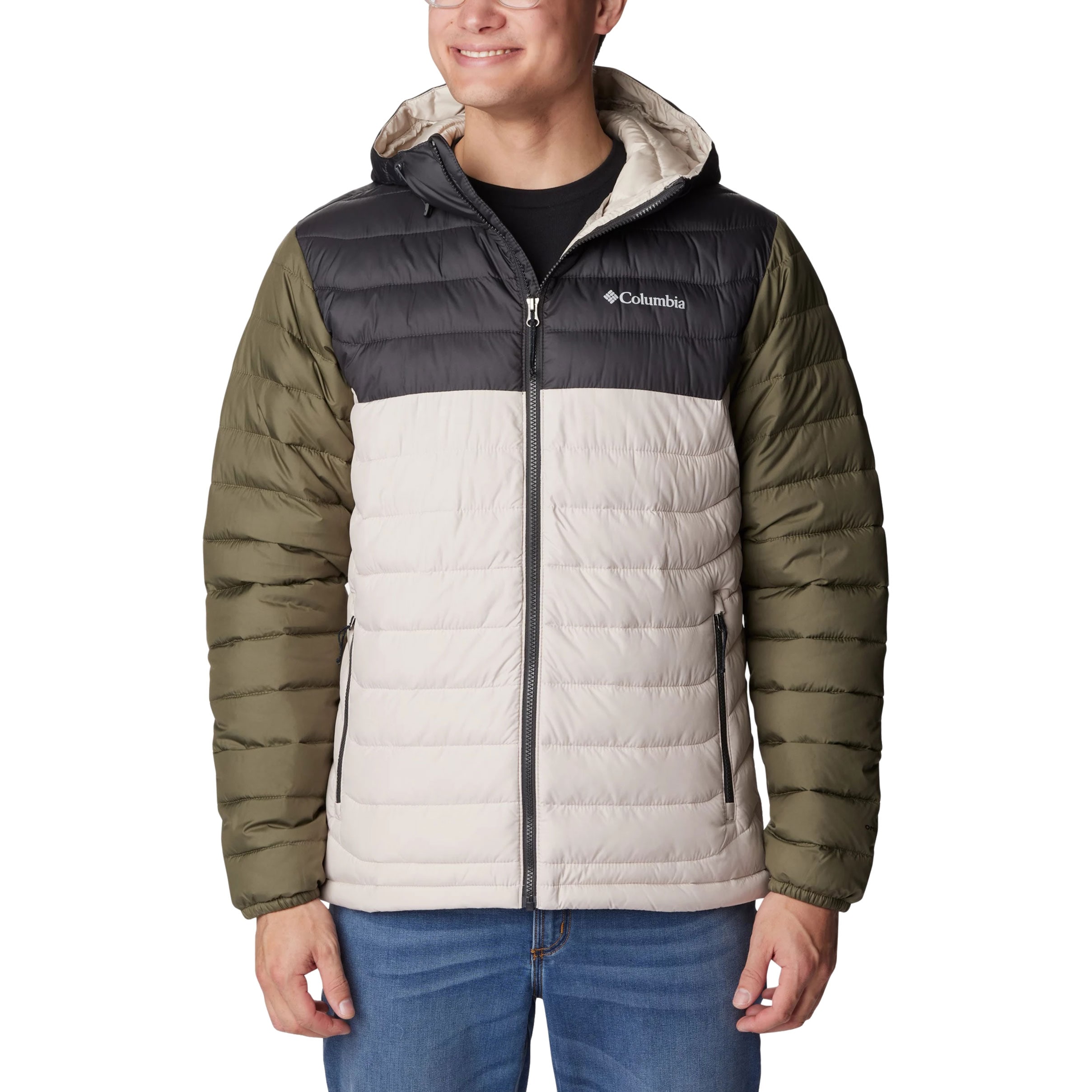 Columbia Powder Lite Hooded Jacket - Dark Stone/Shark