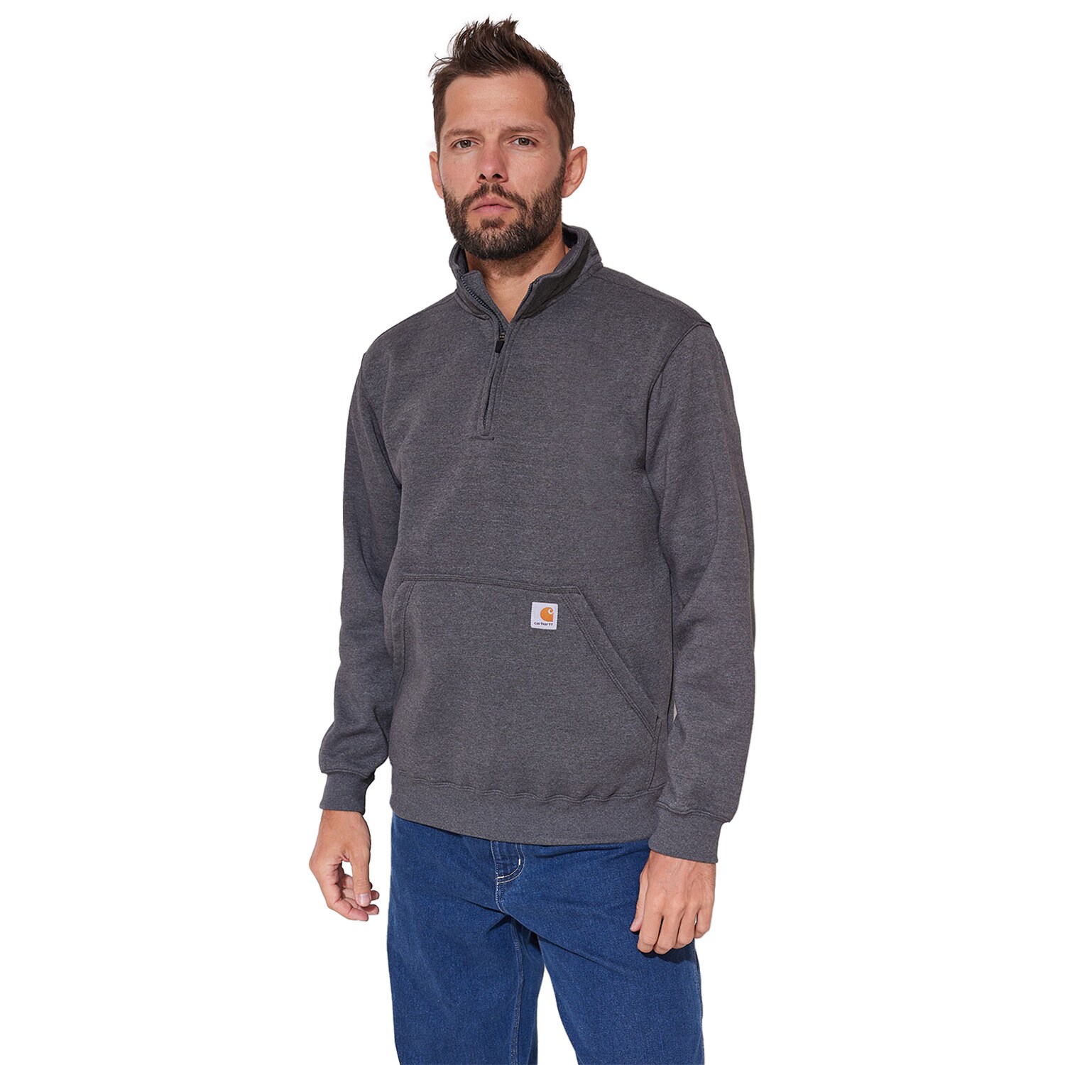 Carhartt Midweight Quarter Zip Mock Neck Sweatshirt - Carbon - Buy Online -  MILITARY.EU Shop