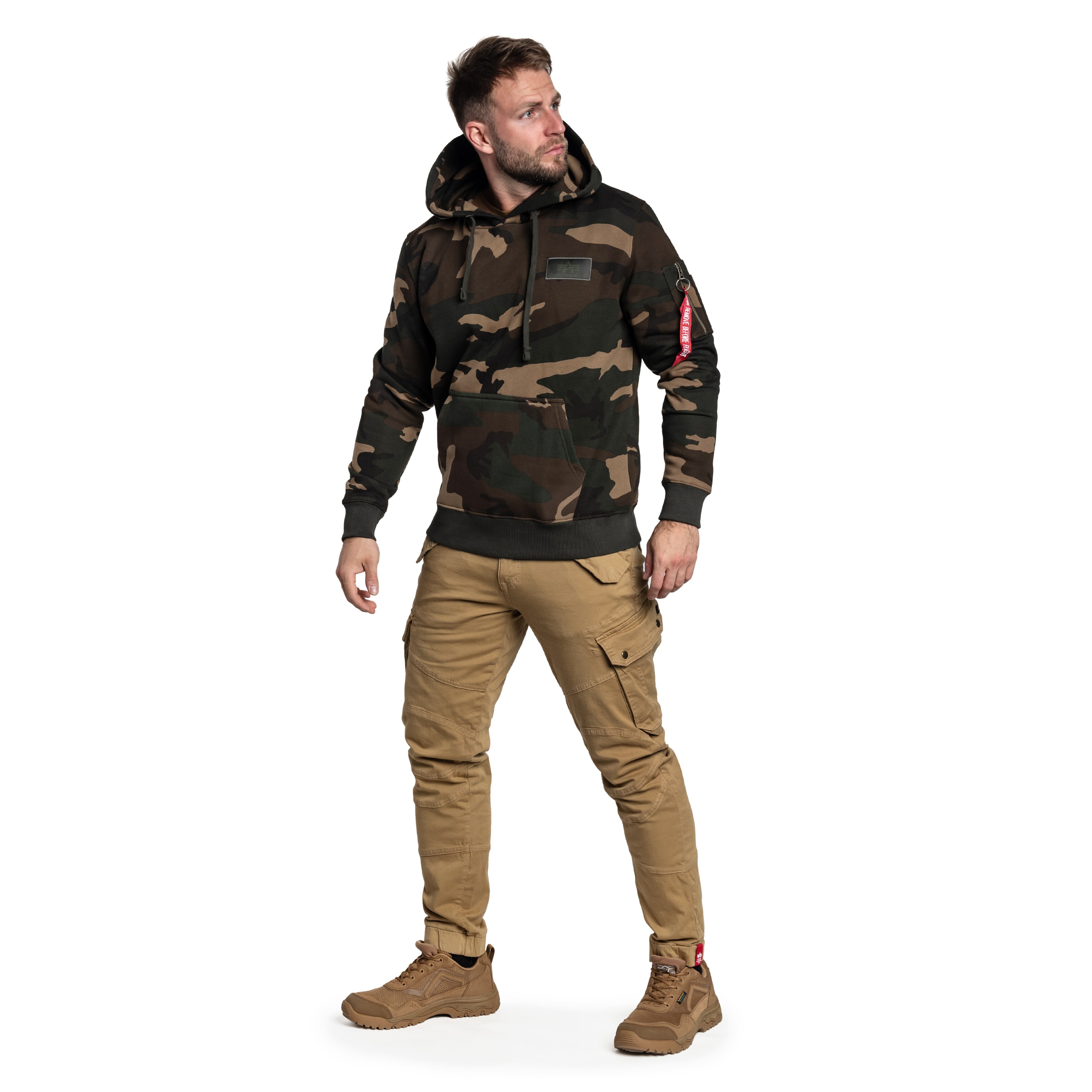 Alpha Industries Back Print Hoody Camo - Woodland Camo