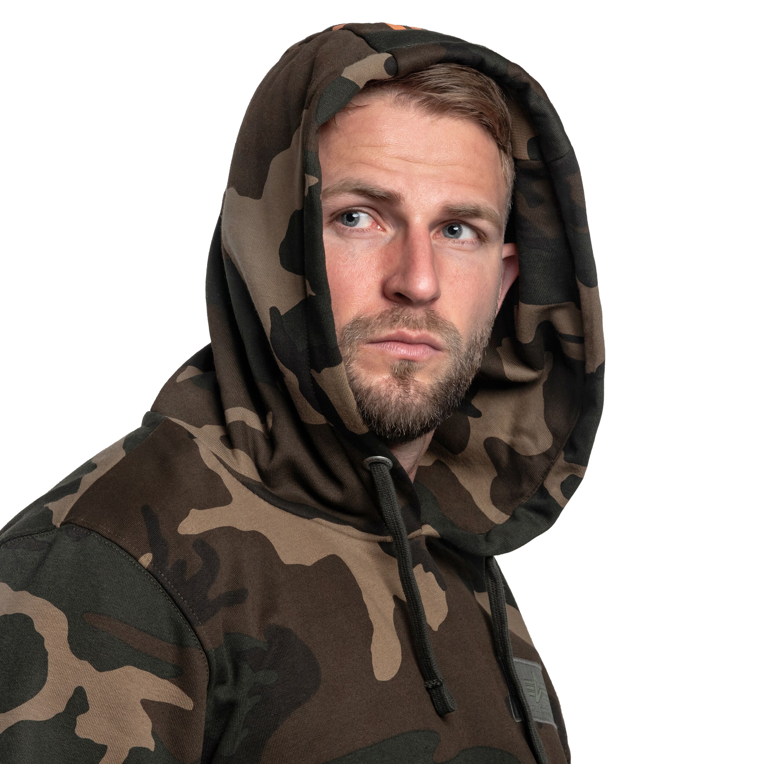 Alpha Industries Back Print Hoody Camo - Woodland Camo