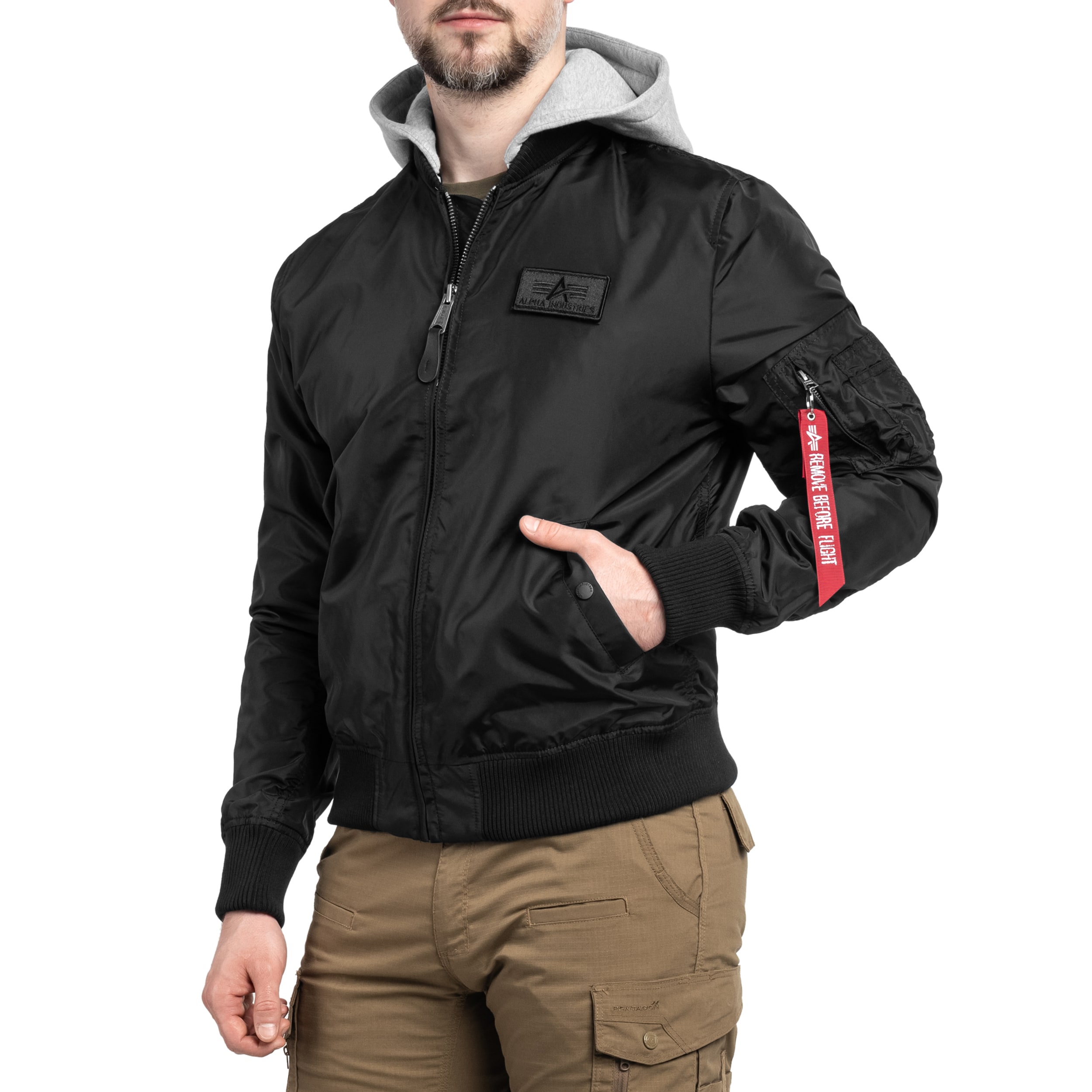 Alpha Industries MA-1 TT Hood Jacket - Black