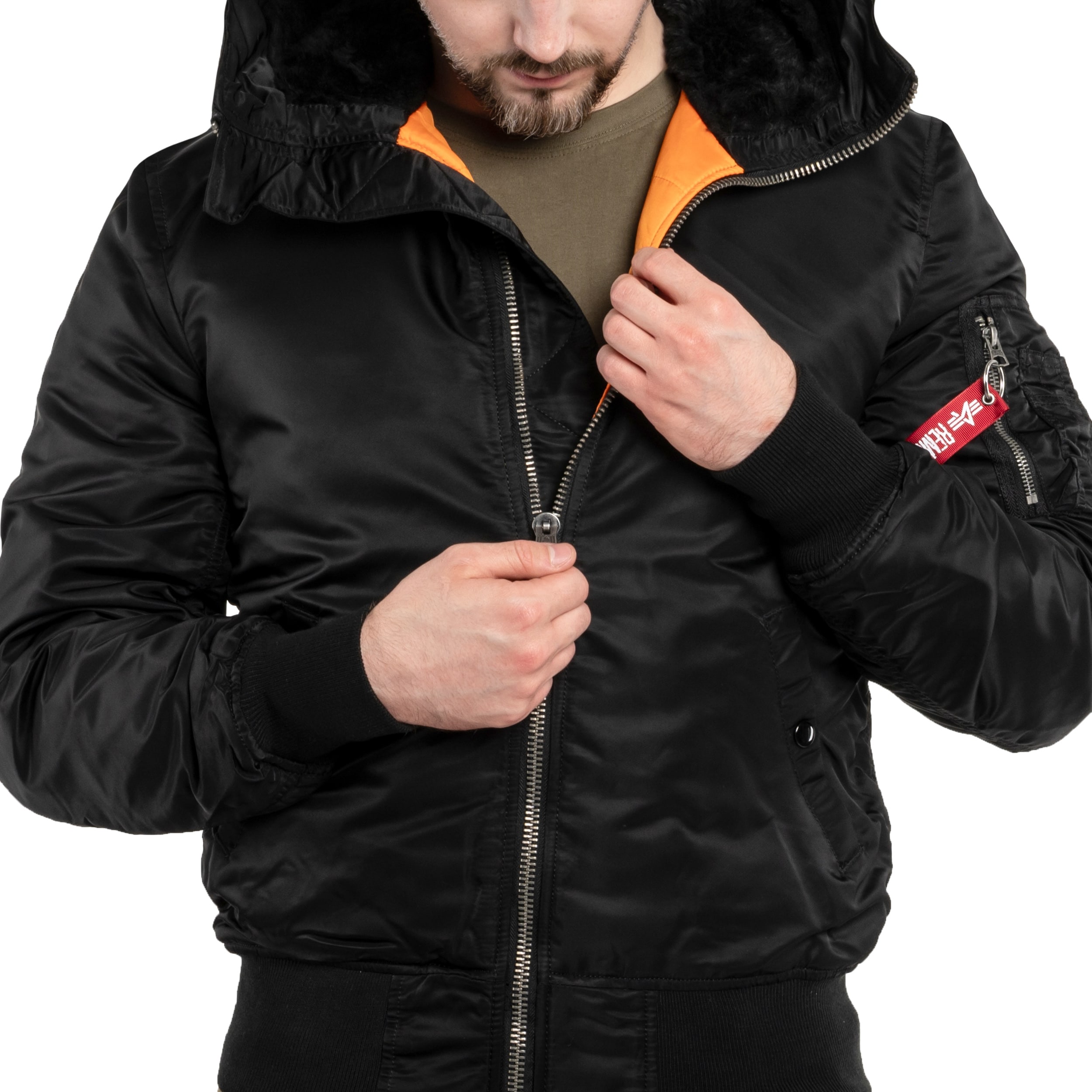 Alpha Industries MA-1 Hooded Jacket - Black