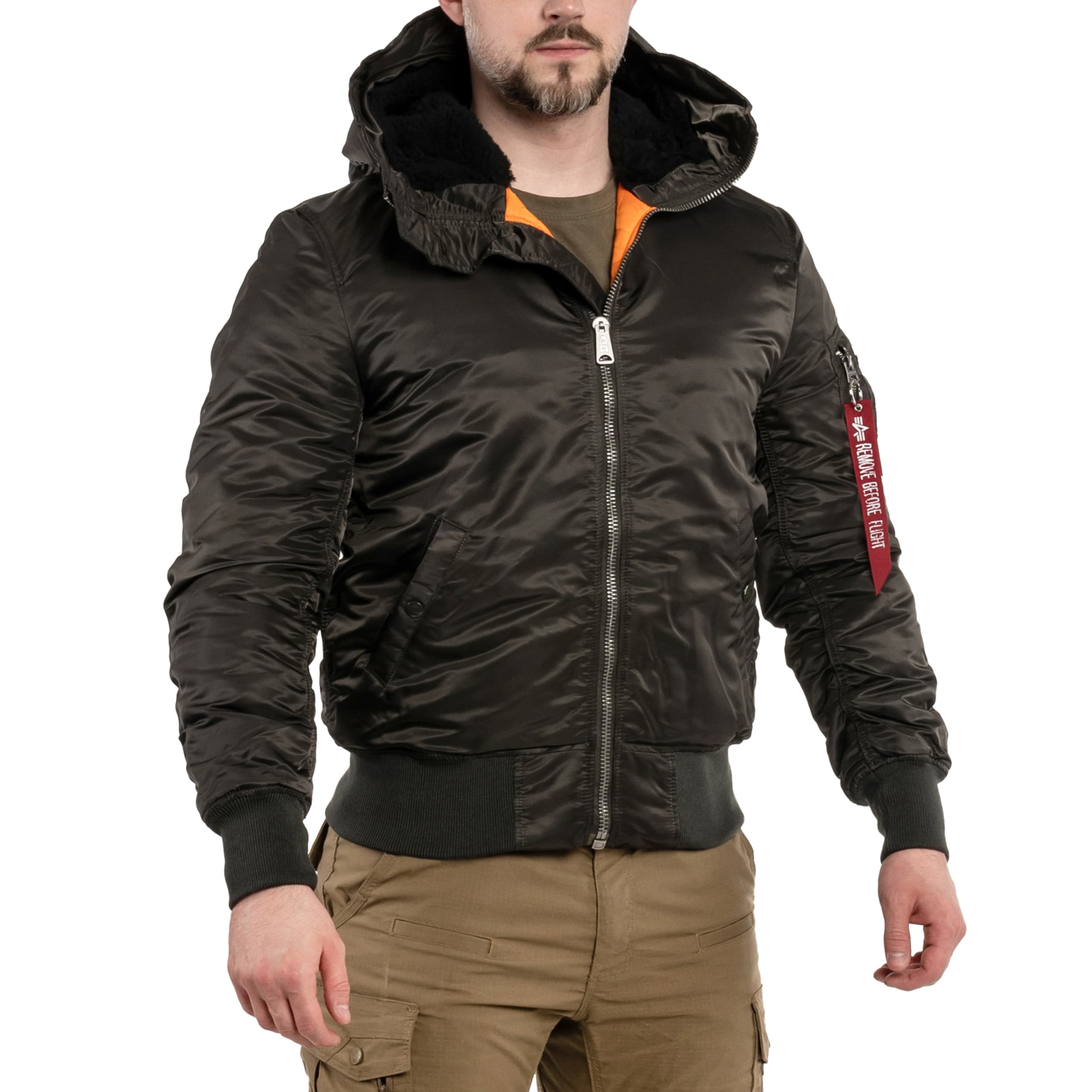 Alpha Industries MA-1 Hooded Jacket - Black Olive