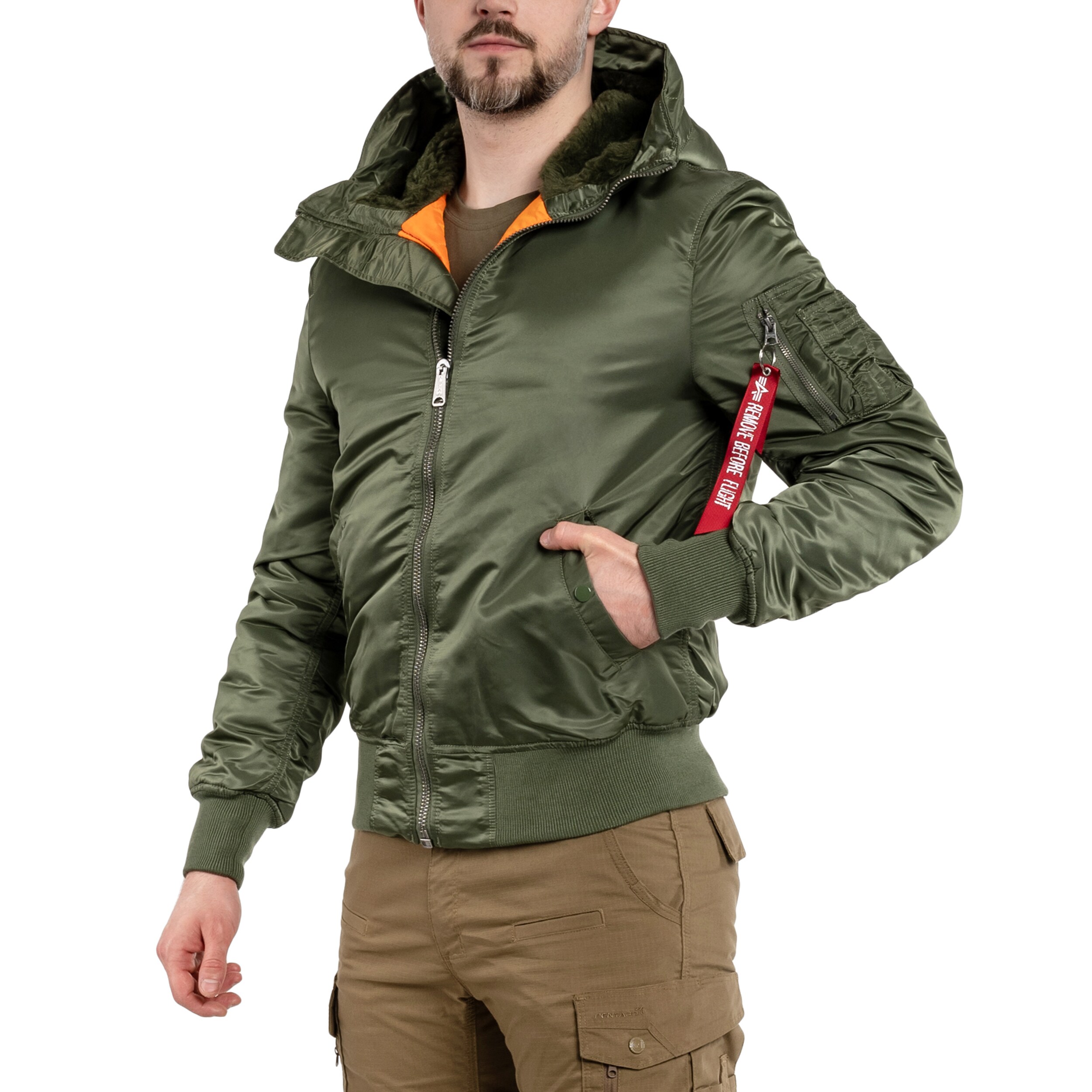 Alpha Industries MA-1 Hooded Jacket - Sage Green