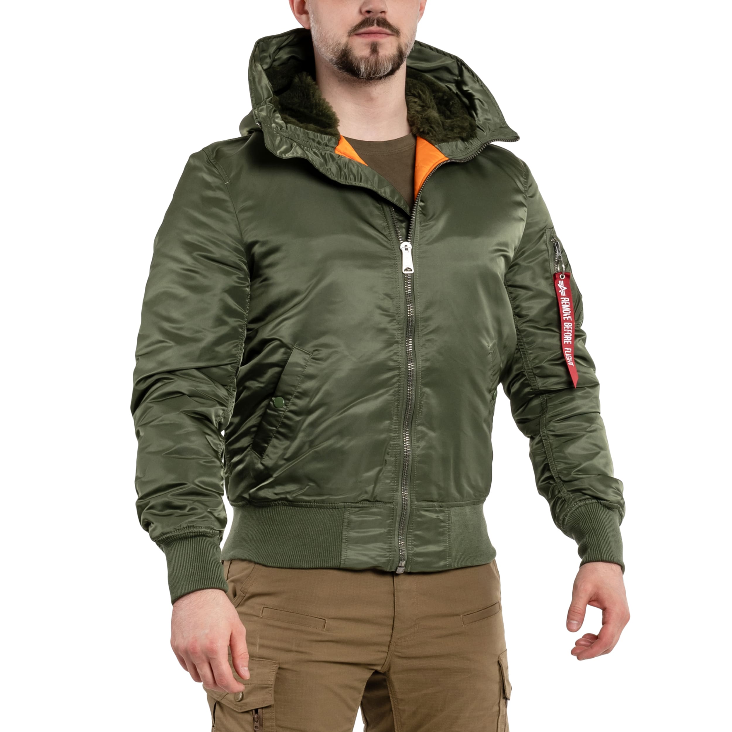 Alpha Industries MA-1 Hooded Jacket - Sage Green