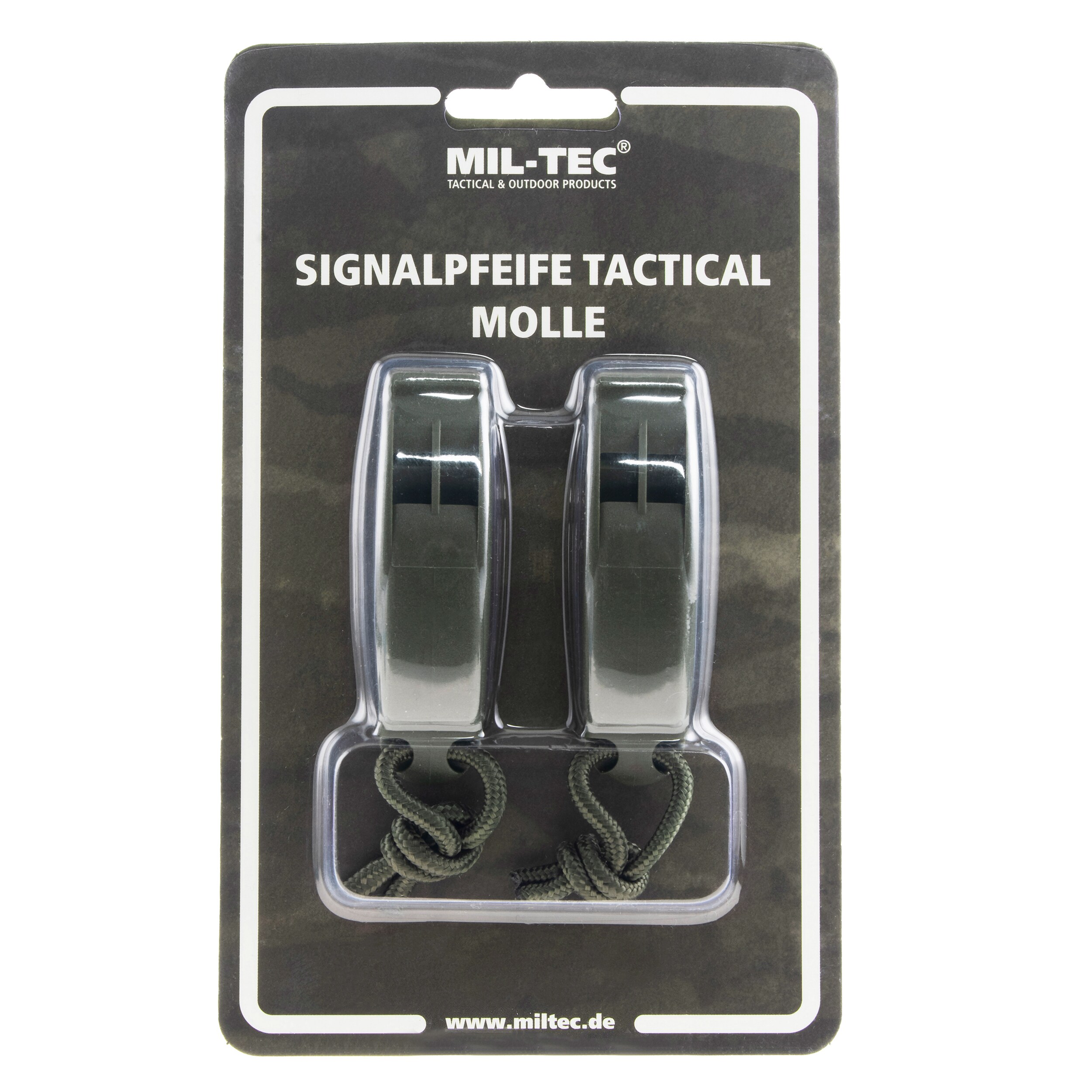 Mil-Tec Signaling Whistle Tactical MOLLE Olive - 2 pcs.