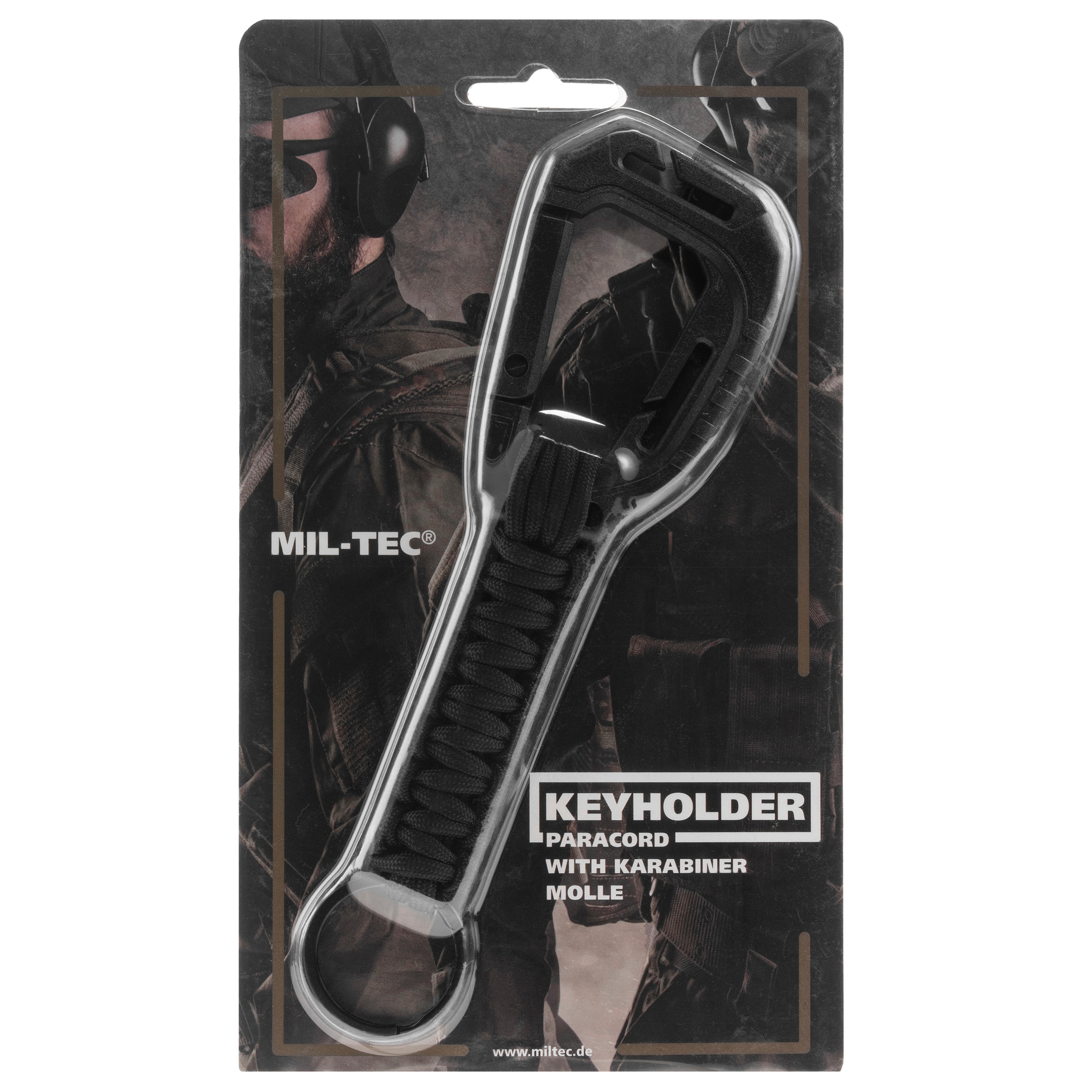 Mil-Tec  Paracord Key ring with a MOLLE carabiner - Black