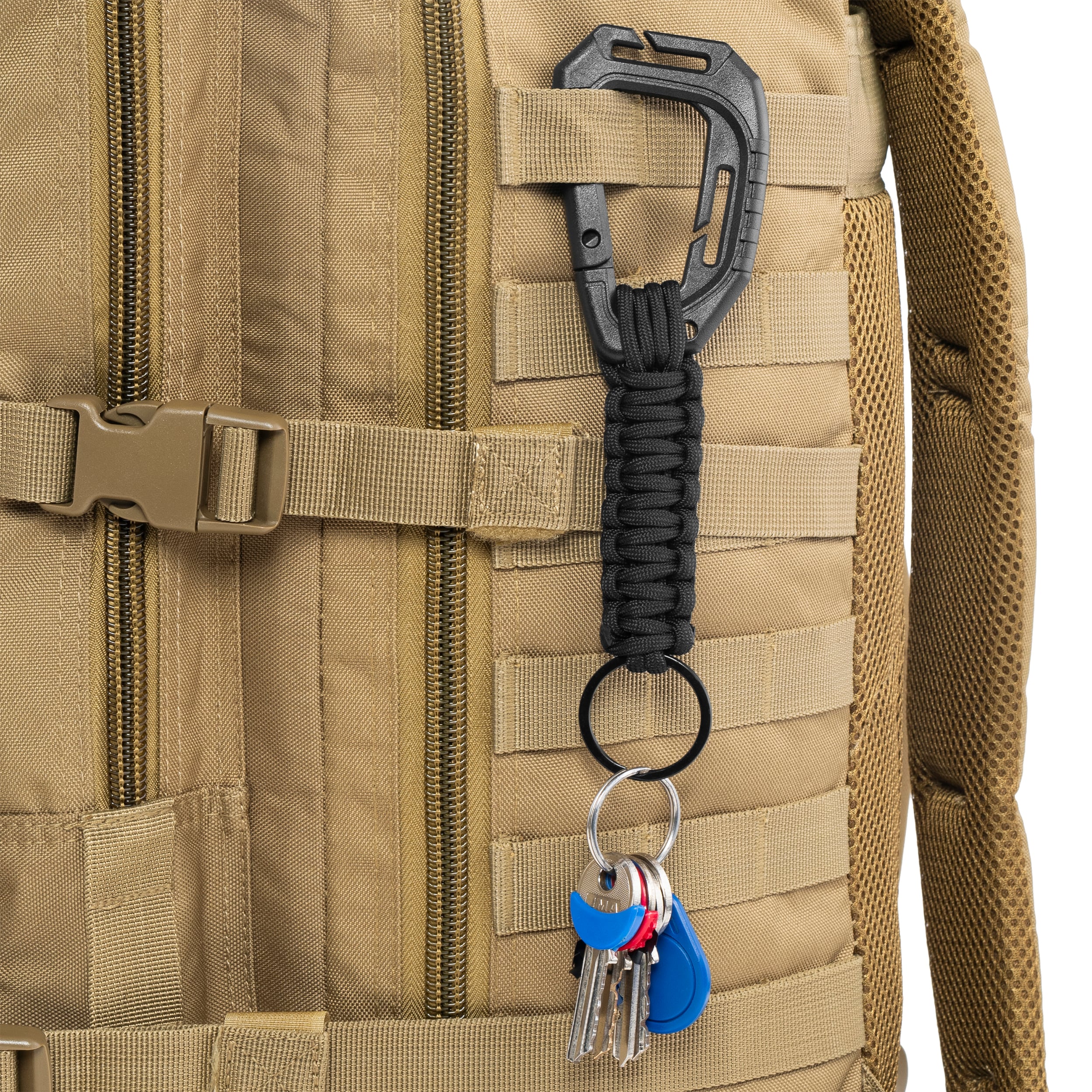 Mil-Tec  Paracord Key ring with a MOLLE carabiner - Black