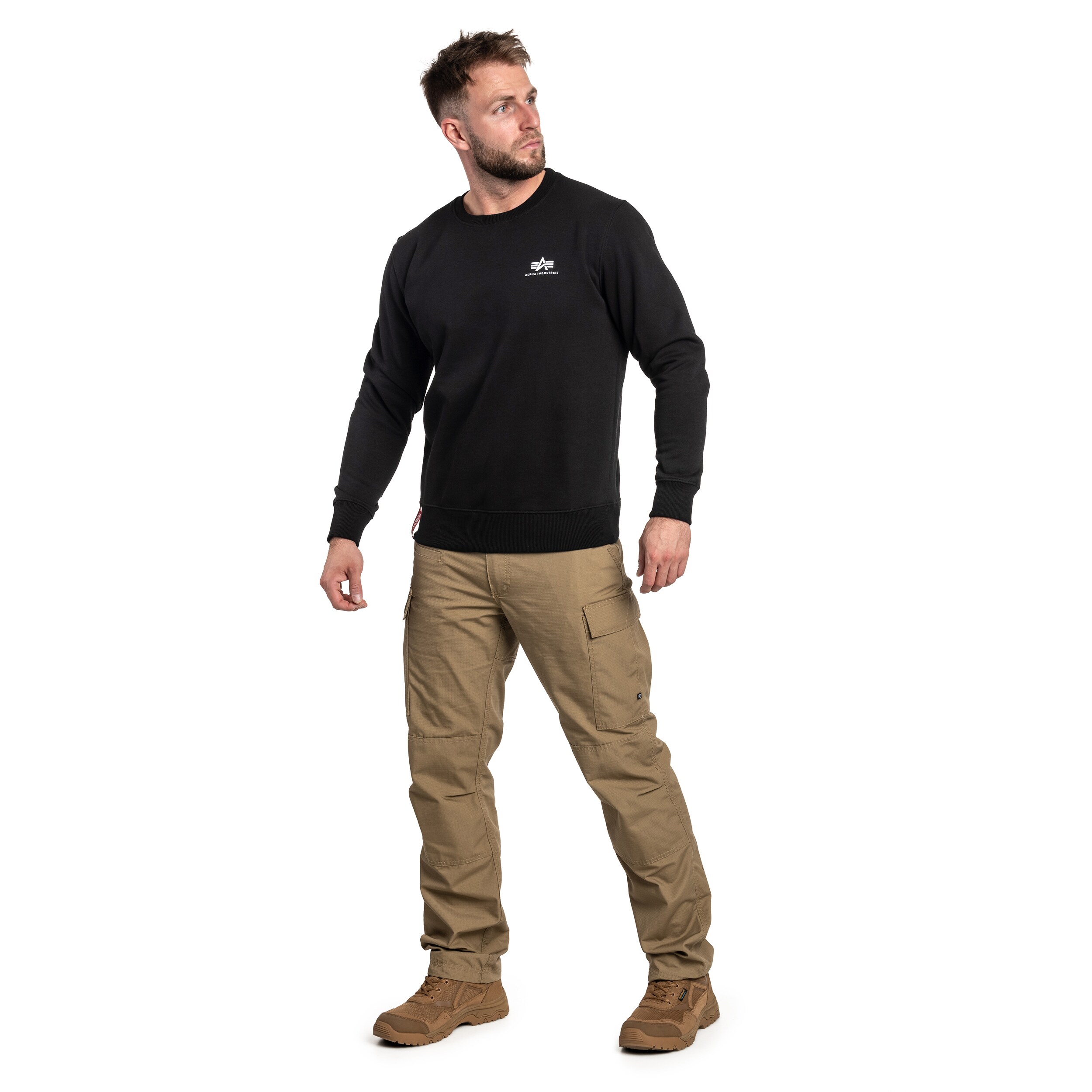 Alpha Industries Basic Sweater Small Logo Black Buy Online MILITARY.EU Shop