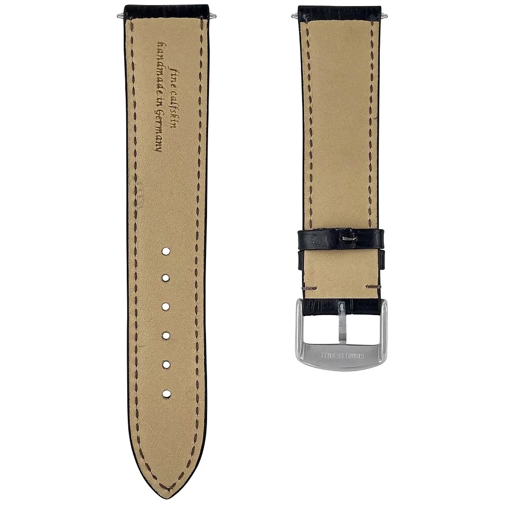 Zeppelin leather watch strap - Black 22 mm