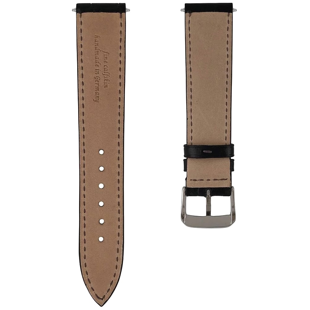 Zeppelin leather watch strap - Black 20 mm