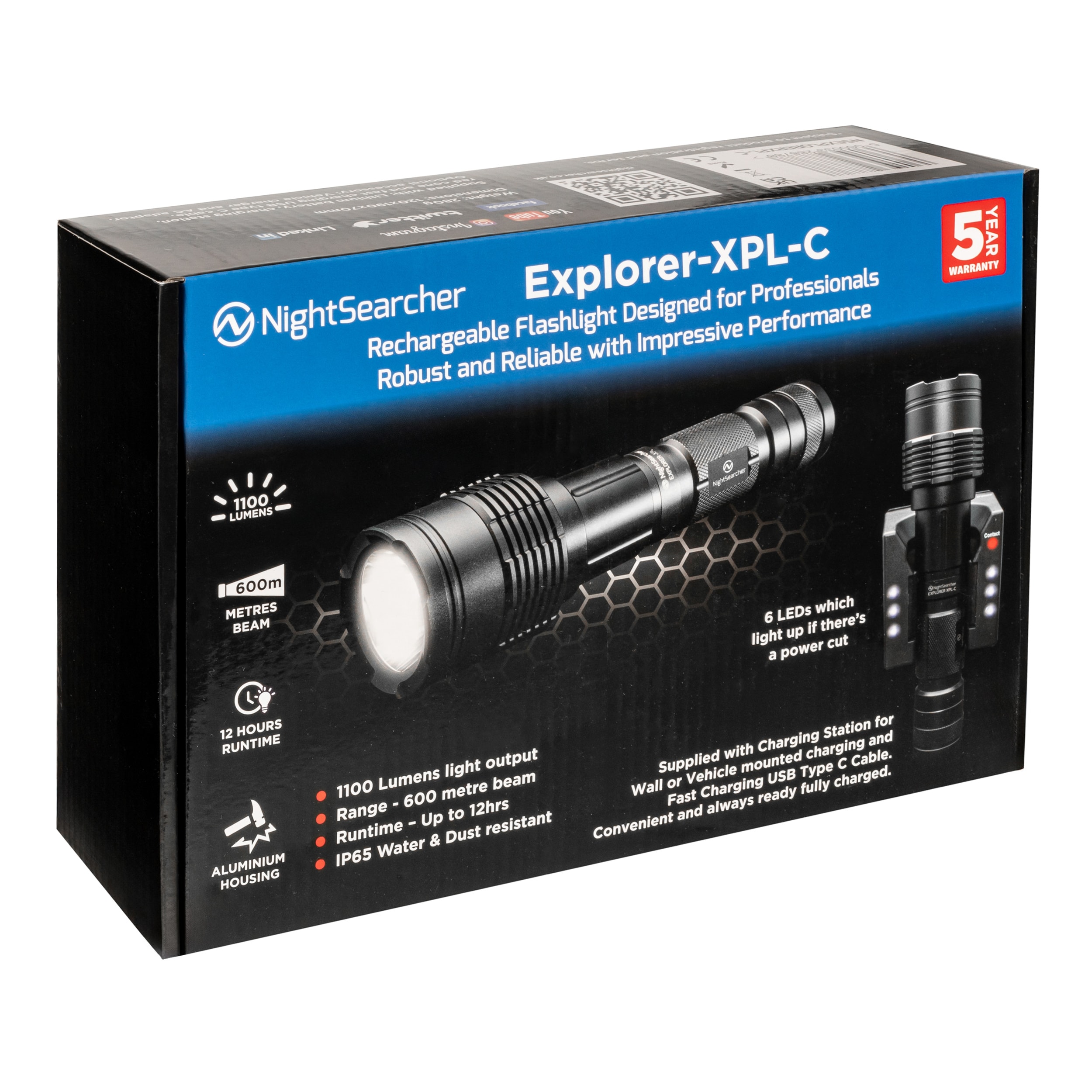 NightSearcher Explorer XPL-C Flashlight - 1100 lumens