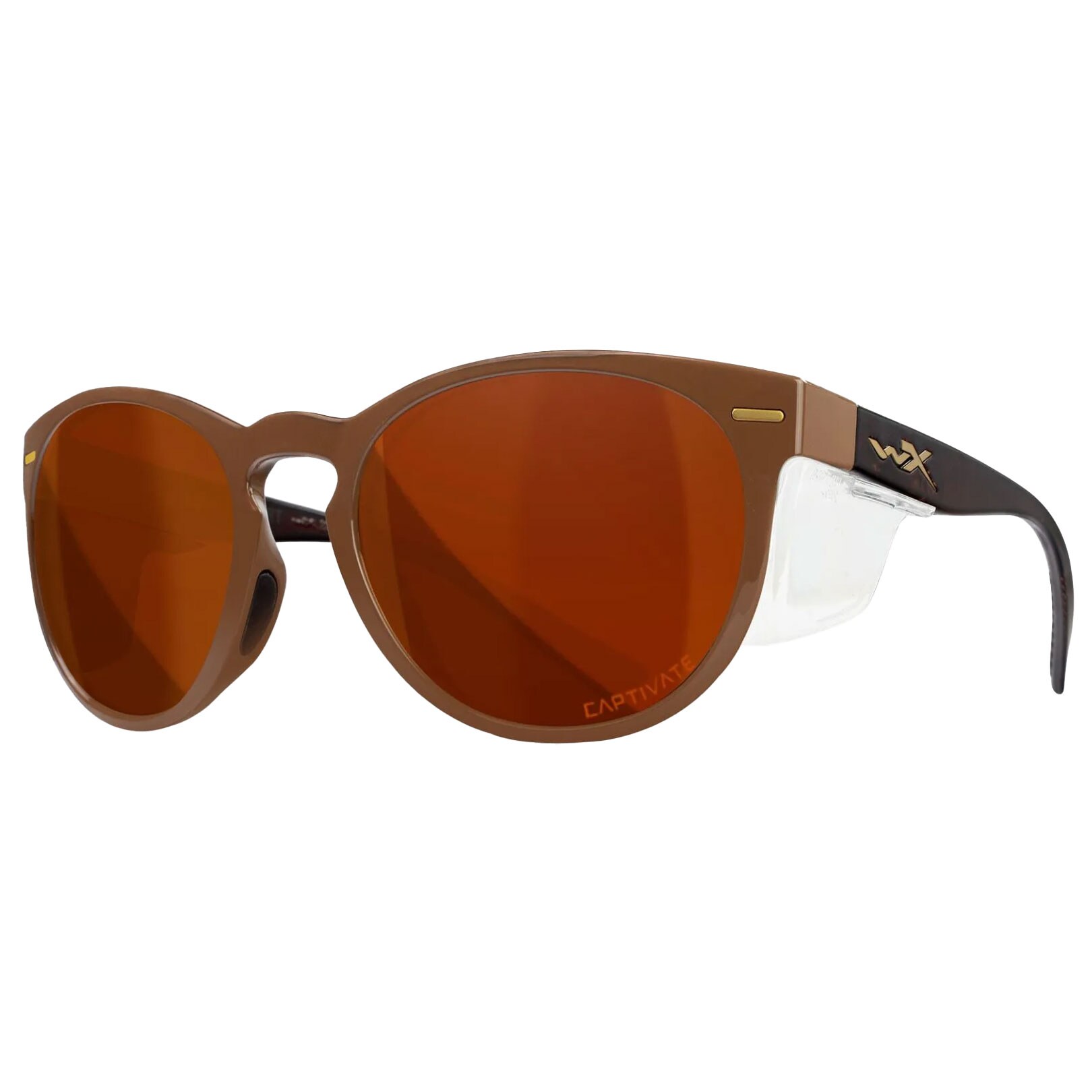 Wiley X Covert Women's Glasses - Captivate Polarized Copper/ Gloss Coffee Crystal Brown