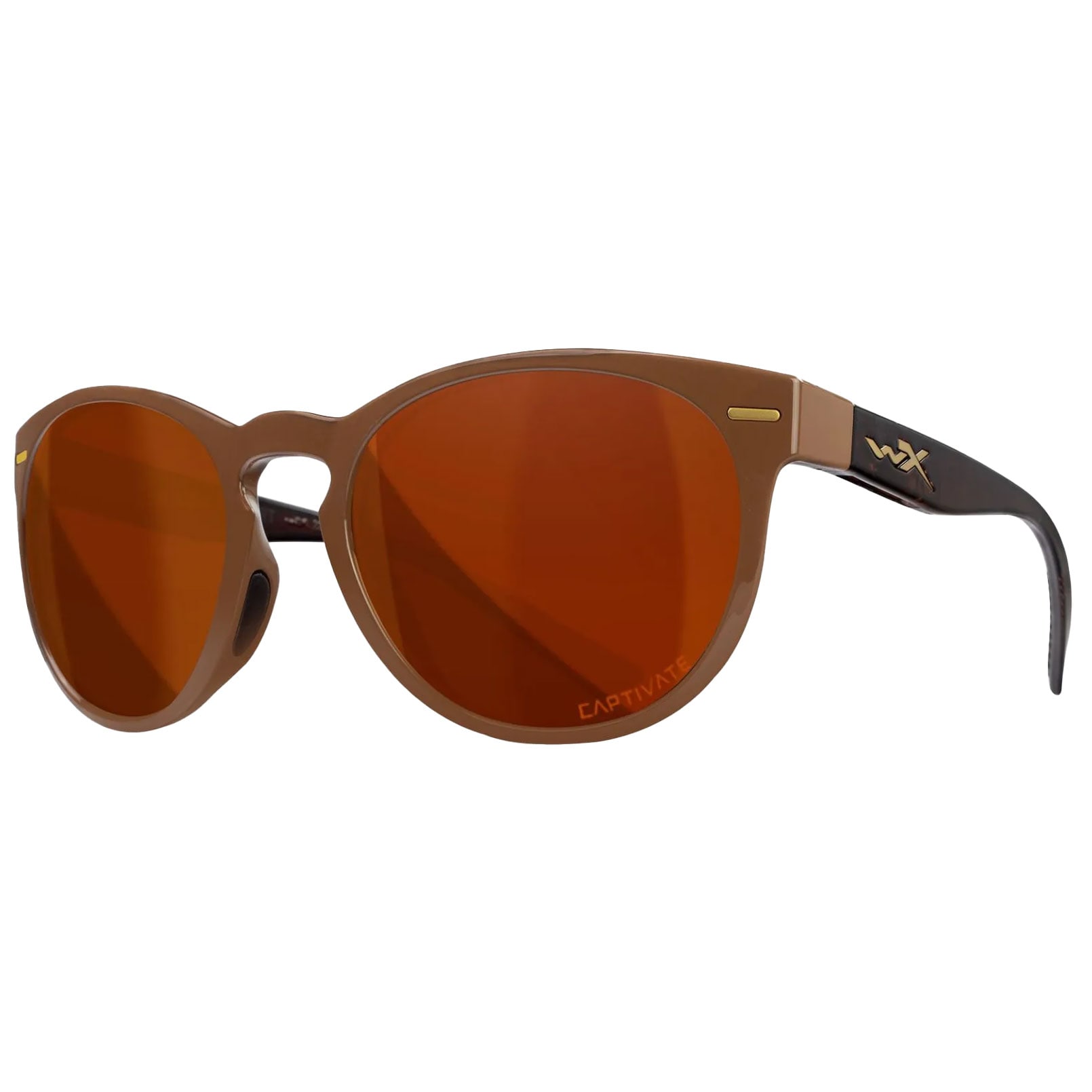 Wiley X Covert Women's Glasses - Captivate Polarized Copper/ Gloss Coffee Crystal Brown