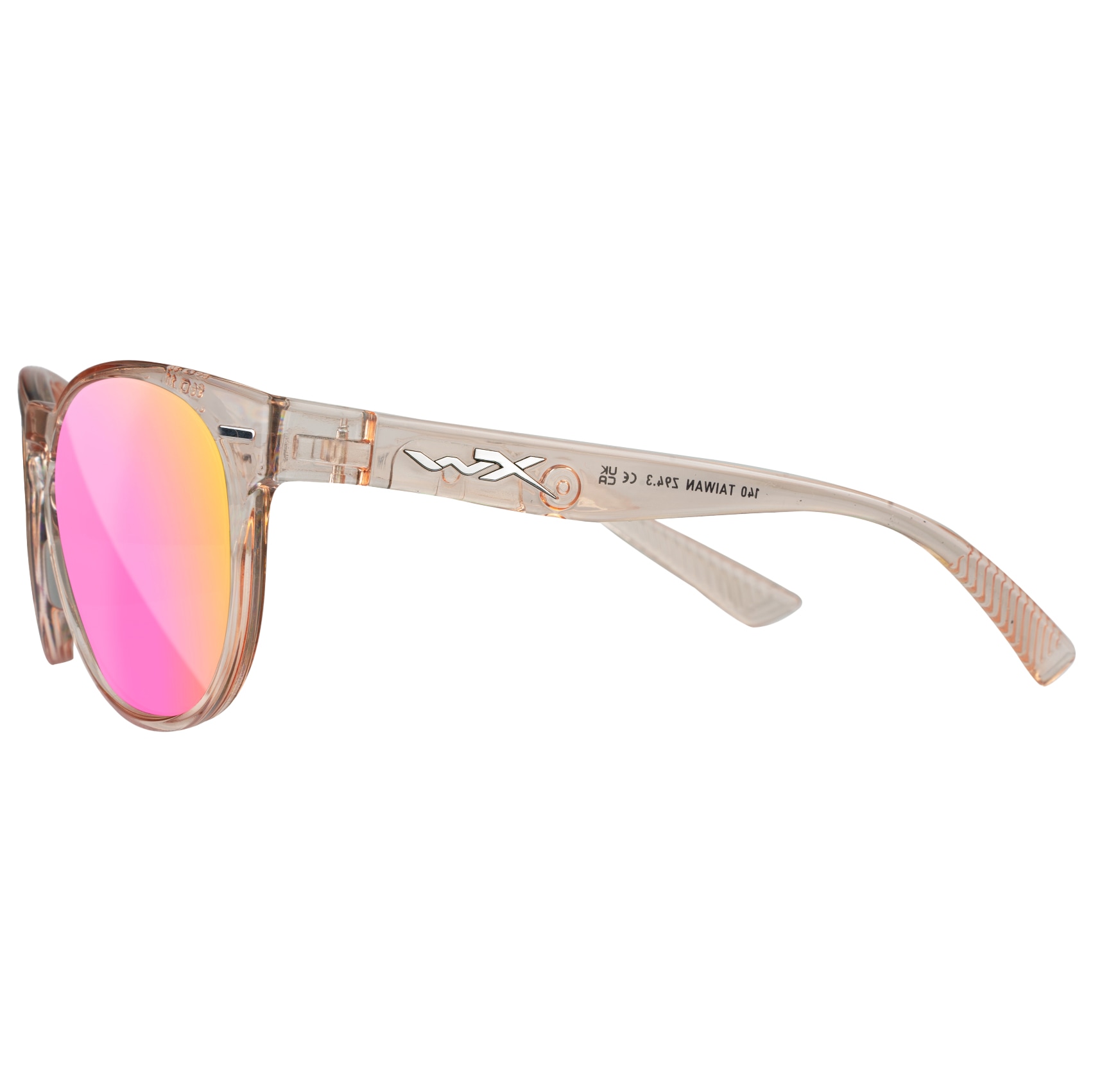 Wiley X Covert Women's Glasses - Captivate Polarized Rose Gold Mirror/ Gloss Crystal Blush 