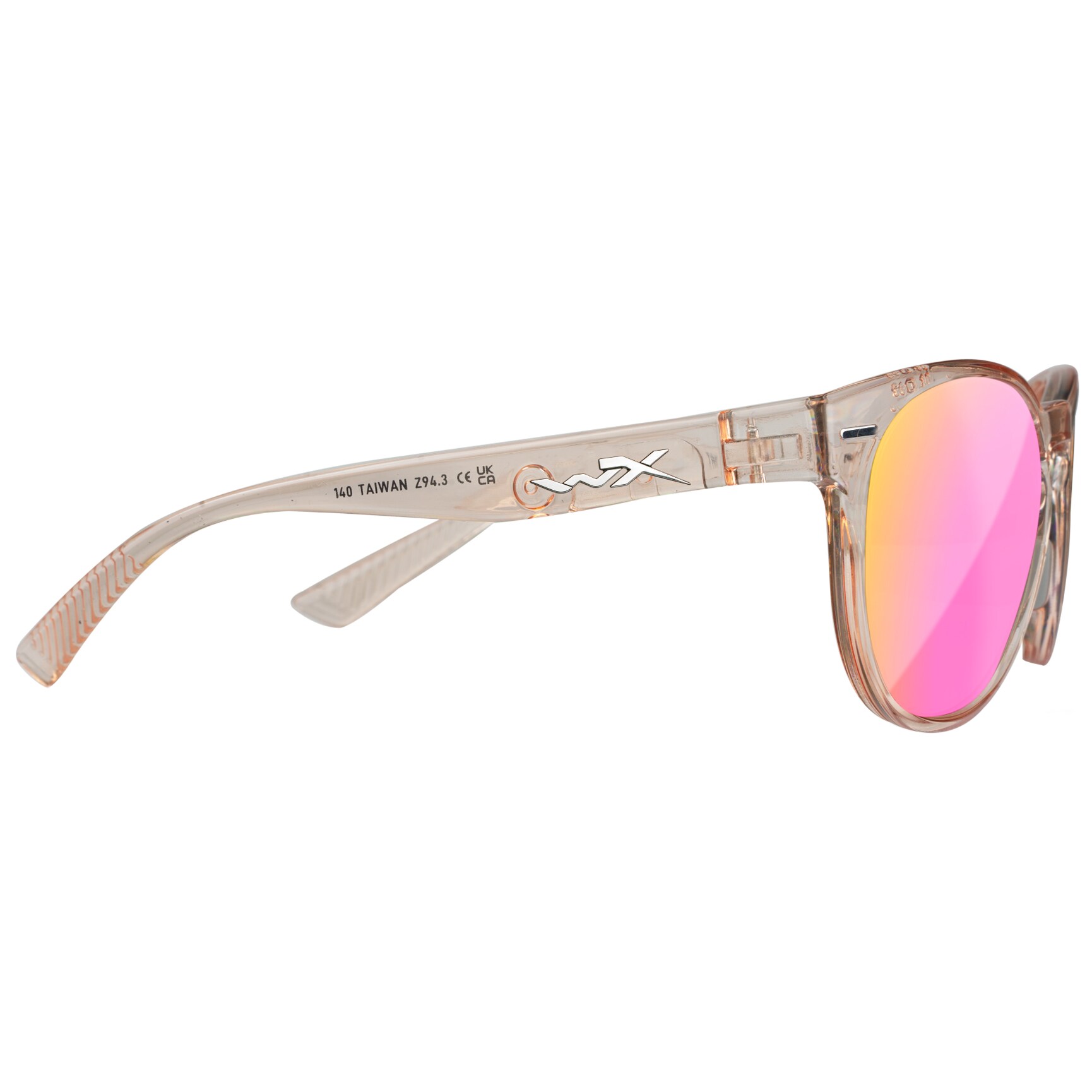 Wiley X Covert Women's Glasses - Captivate Polarized Rose Gold Mirror/ Gloss Crystal Blush 