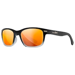 Wiley X Helix Tactical Glasses - Captivate Polarized Bronze Mirror/Gloss Black Fade to Clear Crystal