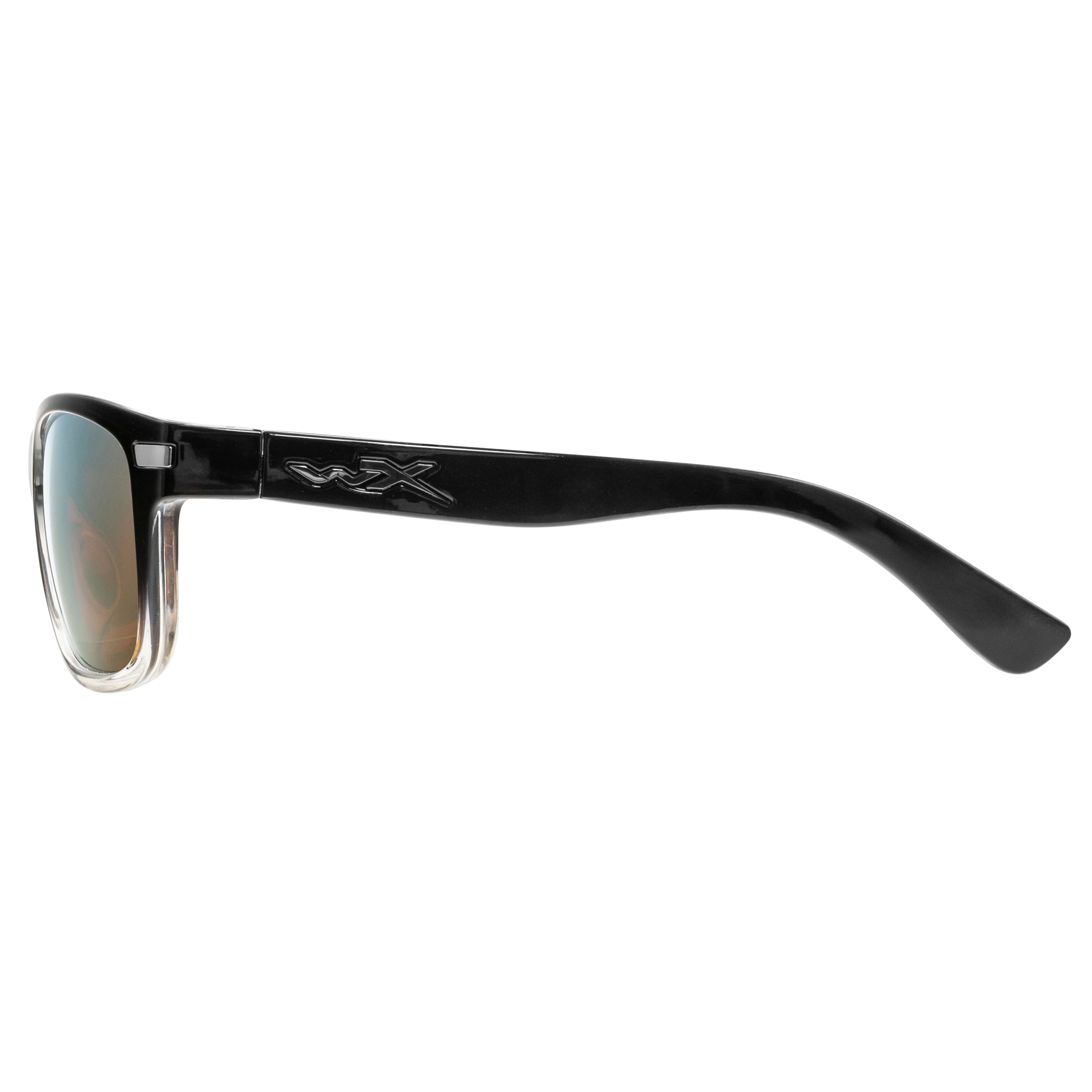 Wiley X Helix Tactical Glasses - Captivate Polarized Bronze Mirror/Gloss Black Fade to Clear Crystal