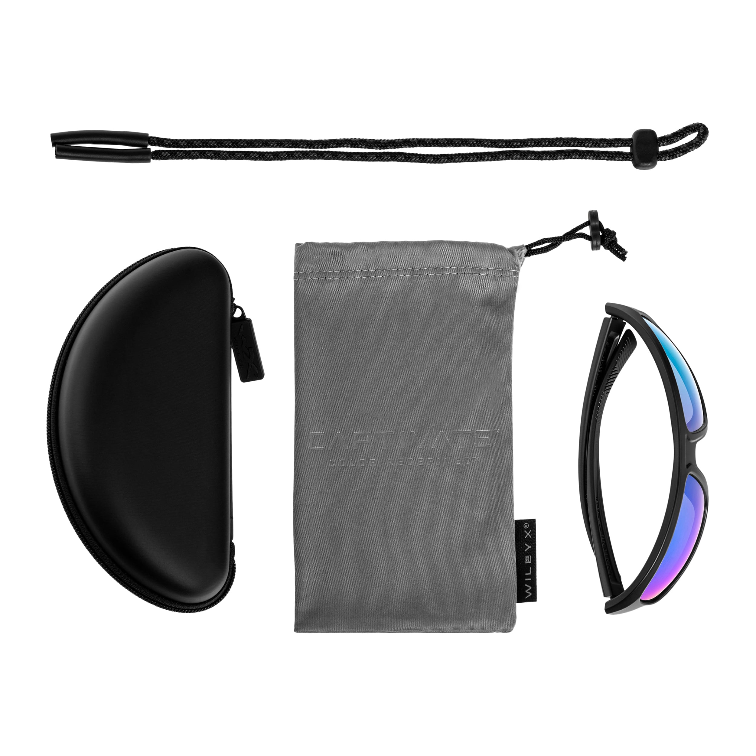 Wiley X Contend Tactical Glasses - Captivate Polarized Blue Mirror/Matte Graphite