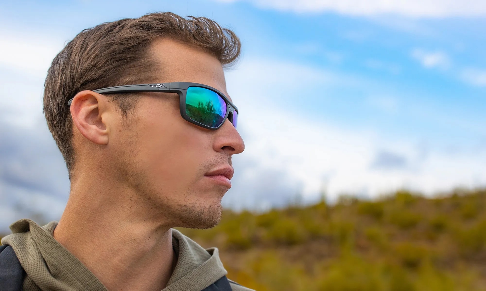 Wiley X Kingpin Glasses - Captivate Polarized Green Mirror/Matte Graphite