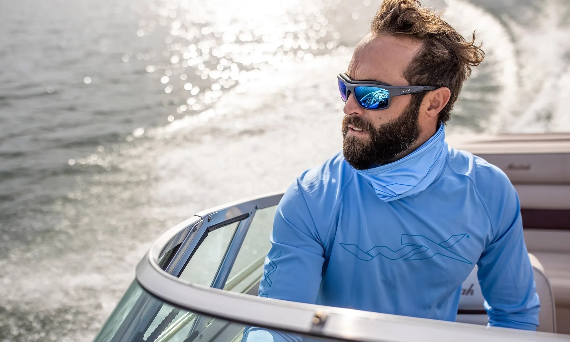 Wiley X Ozone Tactical Glasses - Captivate Polarized Blue Mirror/Matte Grey